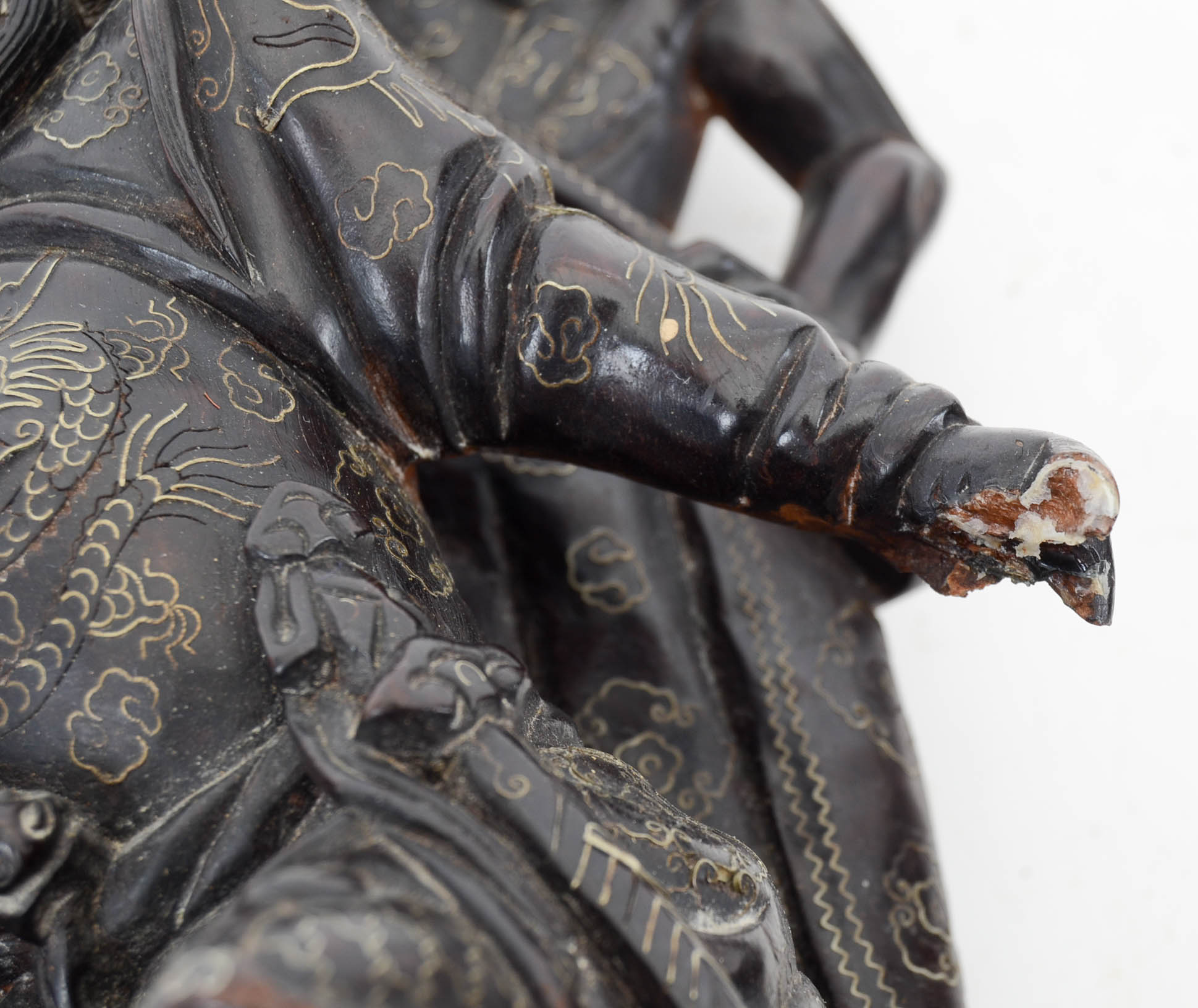 Pair of Large Chinese Warrior Figural Carvings