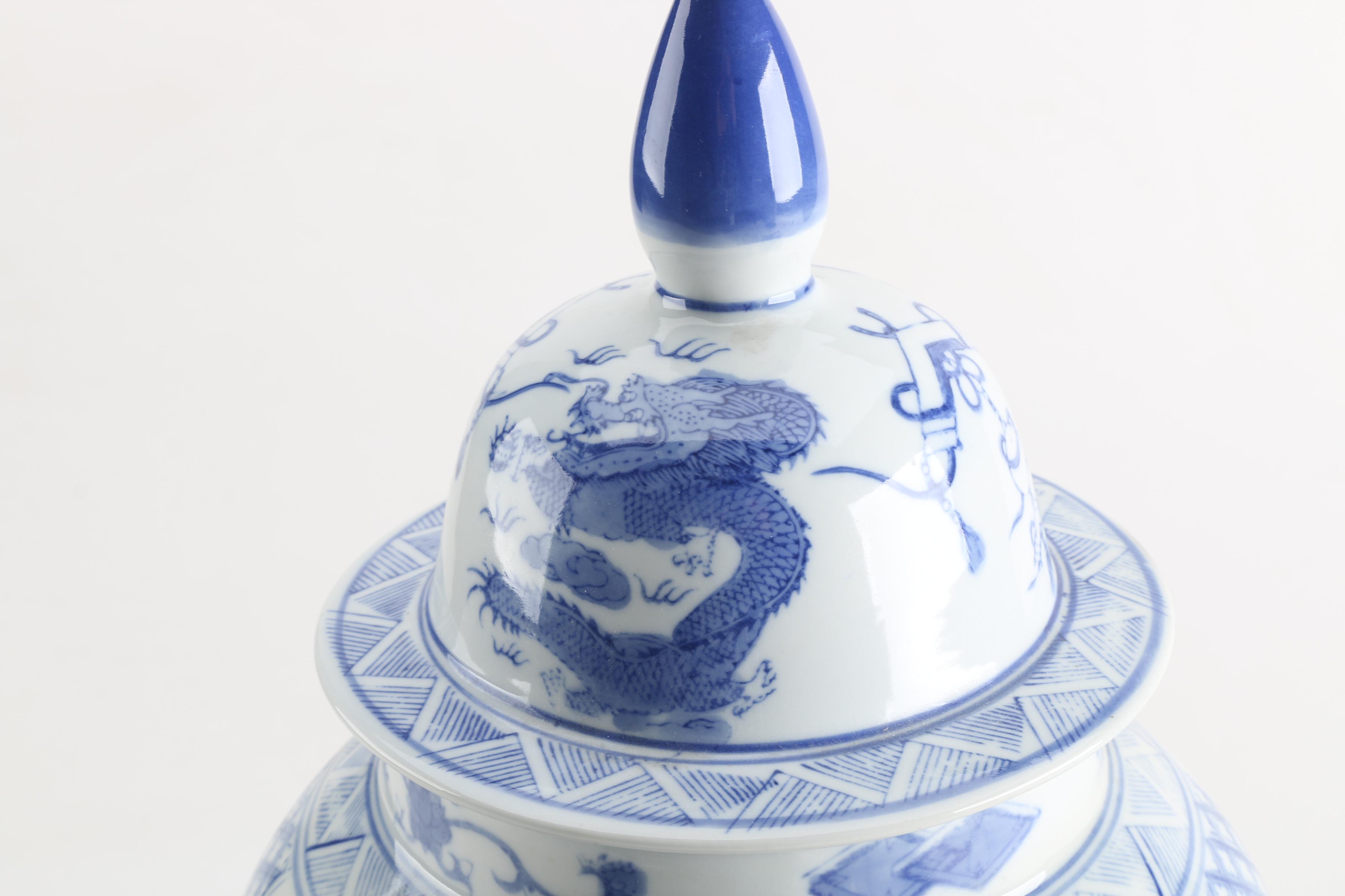 Chinese Blue and White Ceramic Ginger Jar