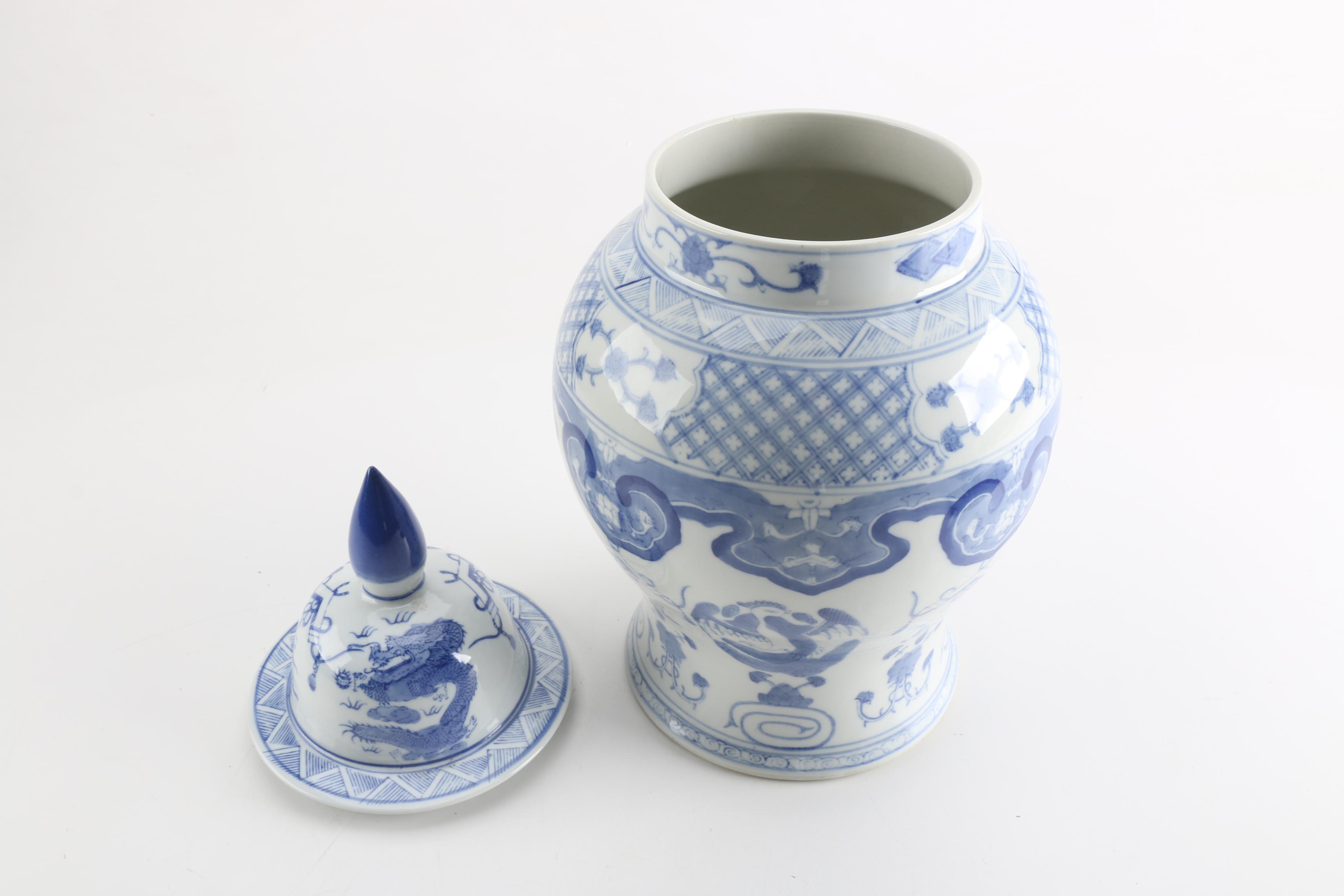 Chinese Blue and White Ceramic Ginger Jar