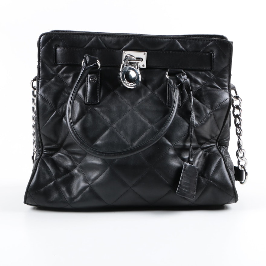 Michael by Michael Kors Black Quilted Leather Bag