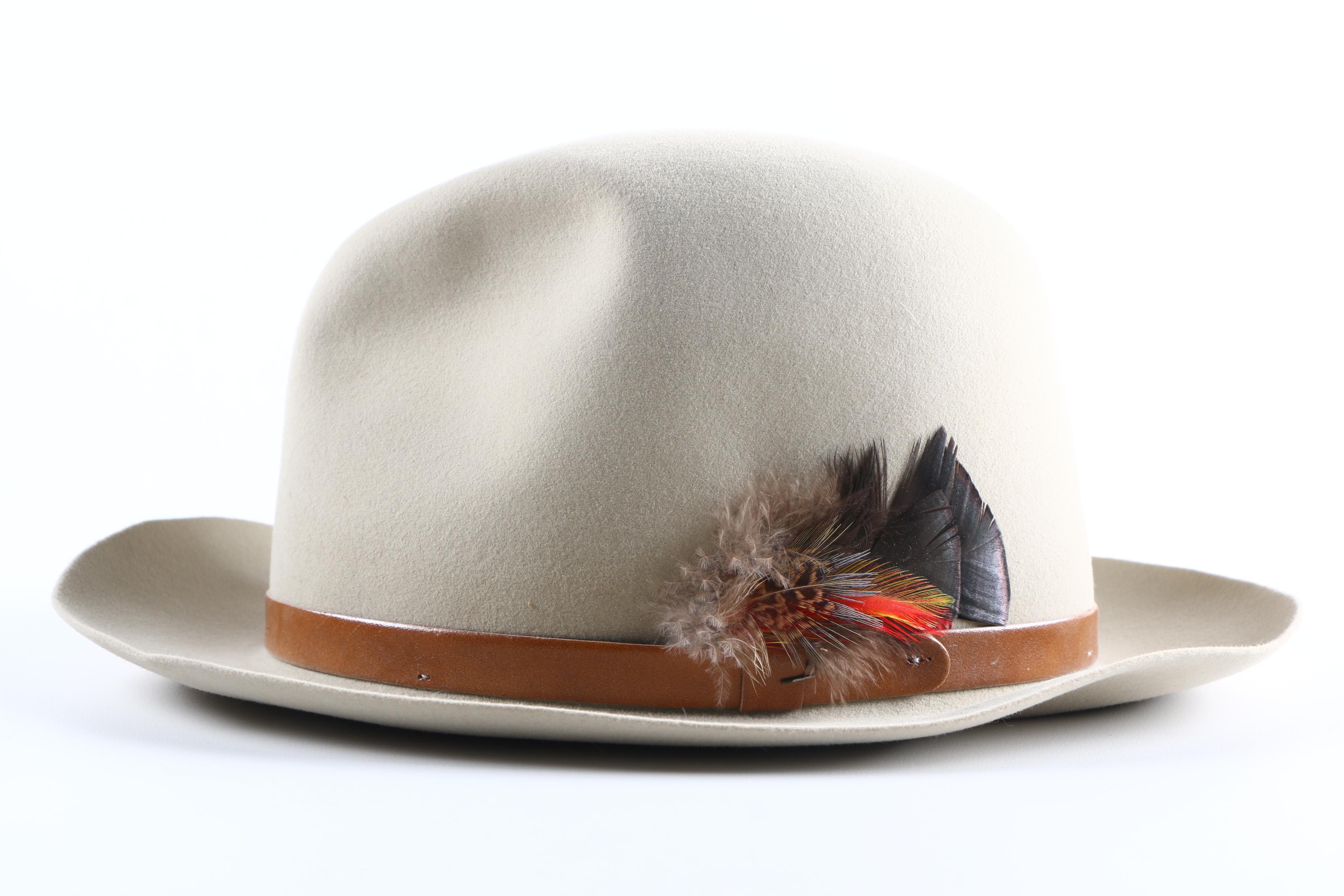 Men's Stetson Off-White Wool Homburg Hat