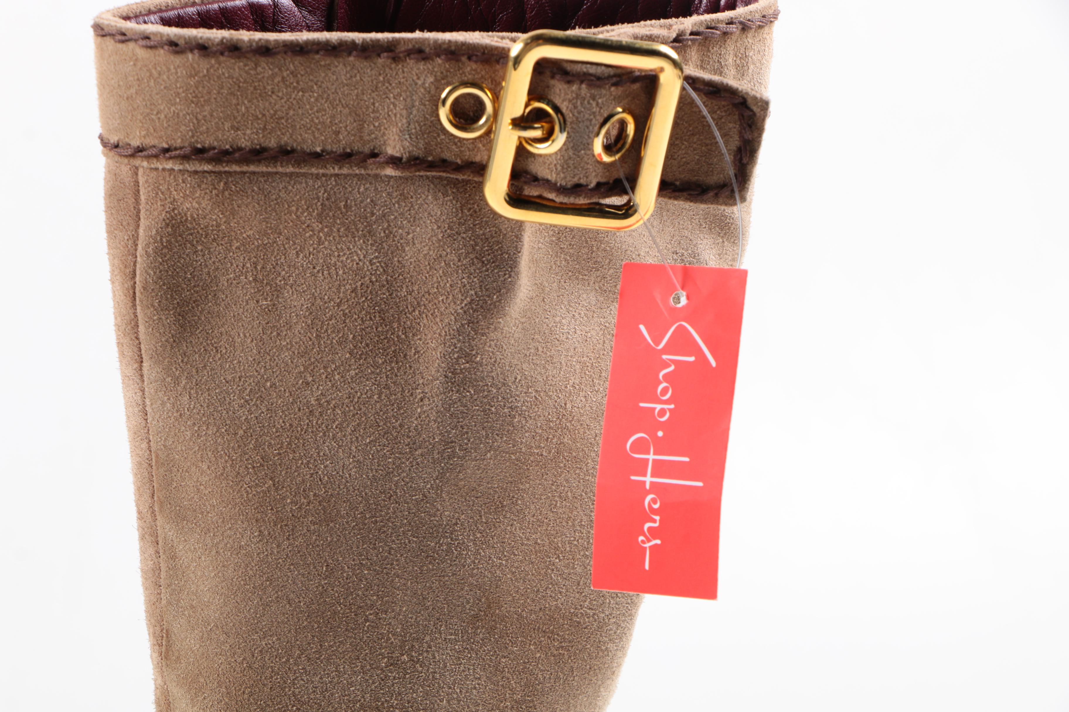 Prada Tan Suede Boots