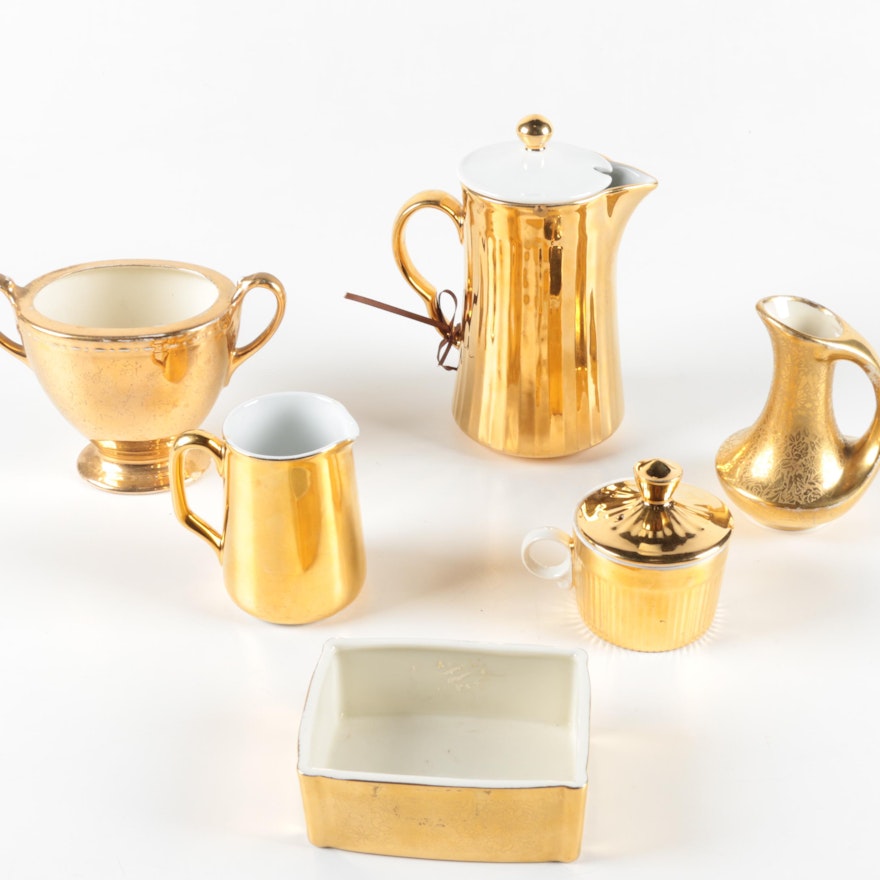 Gilt Porcelain Serveware Including Royal Worcester