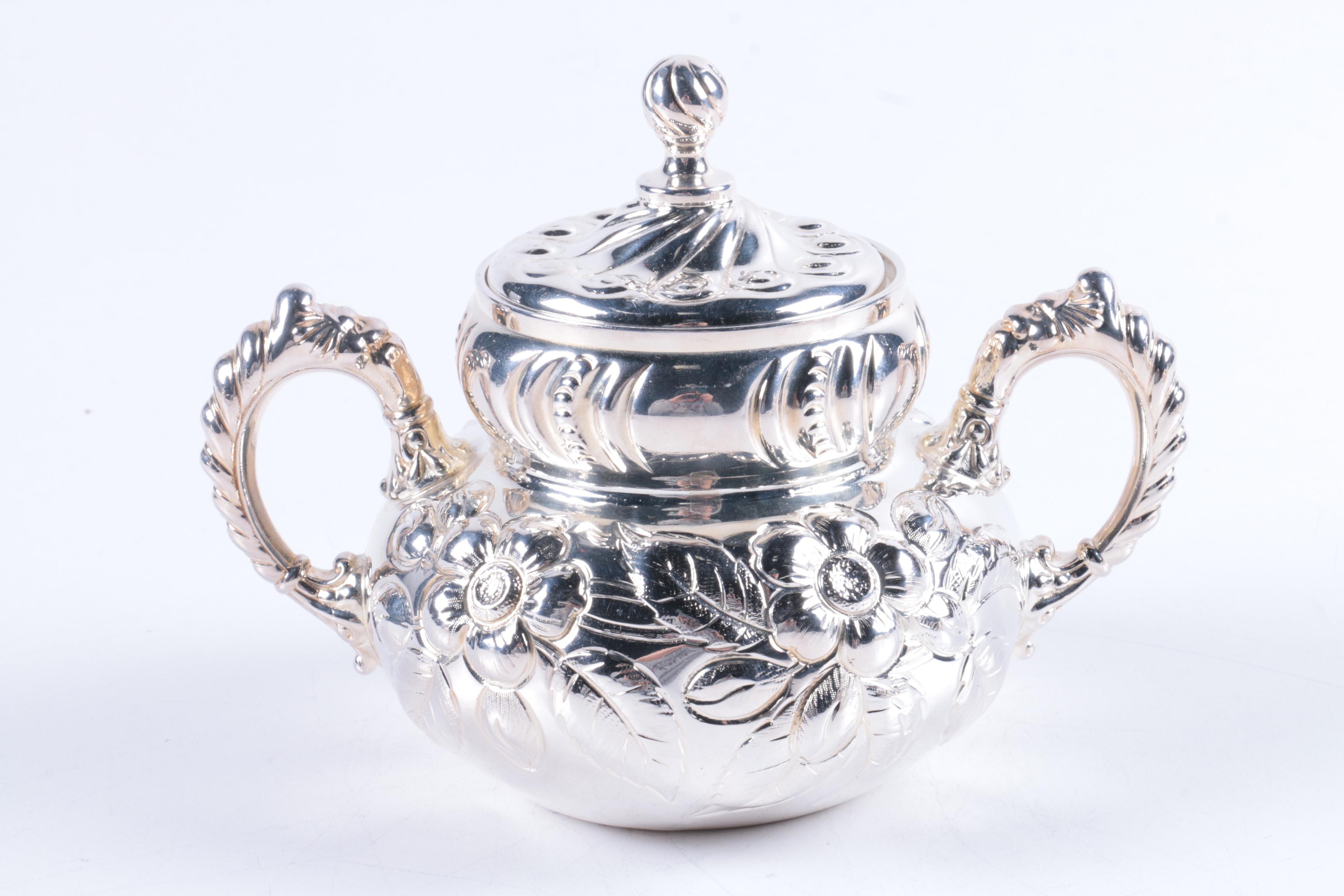 Meriden Britannia Co. "1985" Silver Plate Tea Set