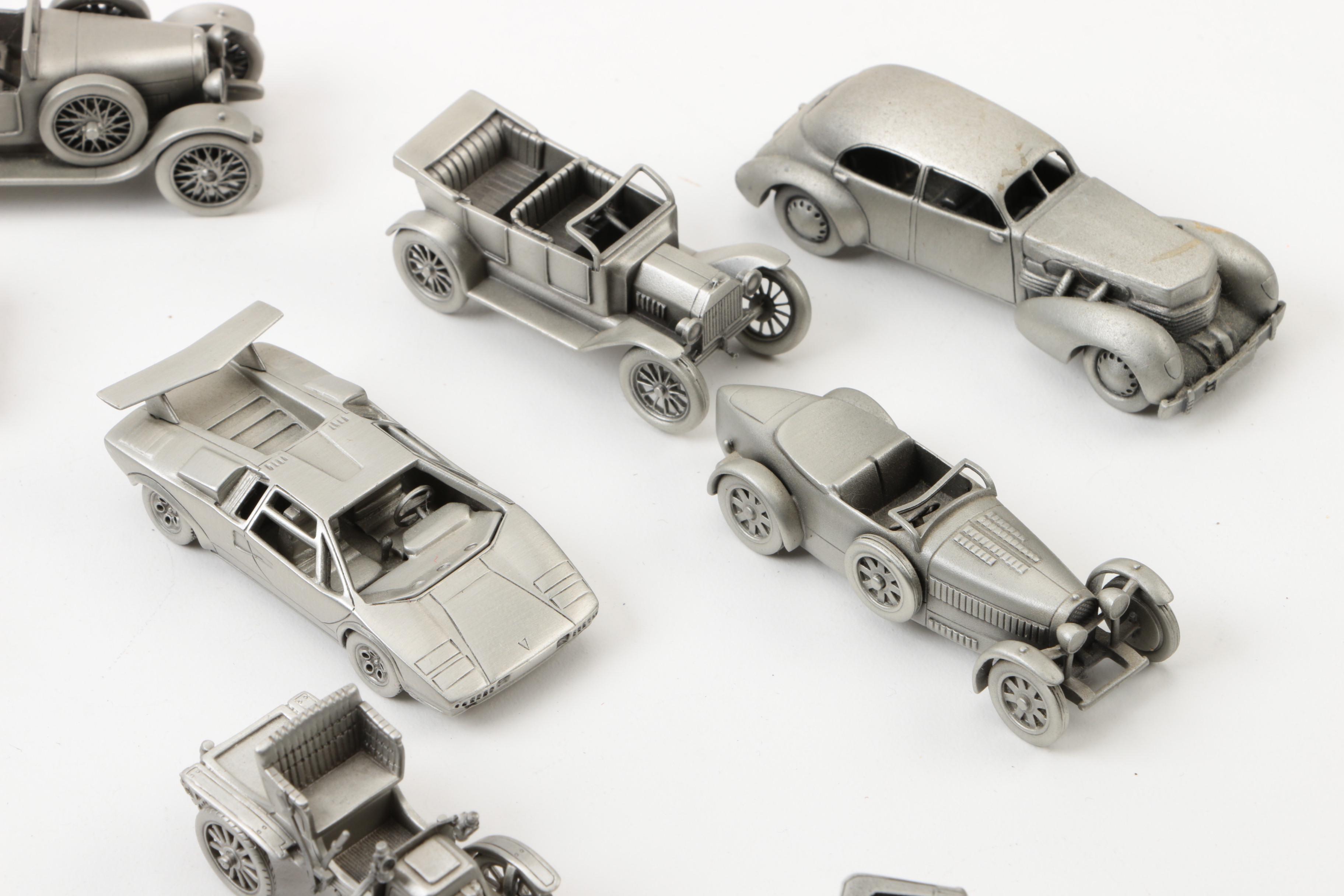Collection of Danbury Mint Pewter Cars