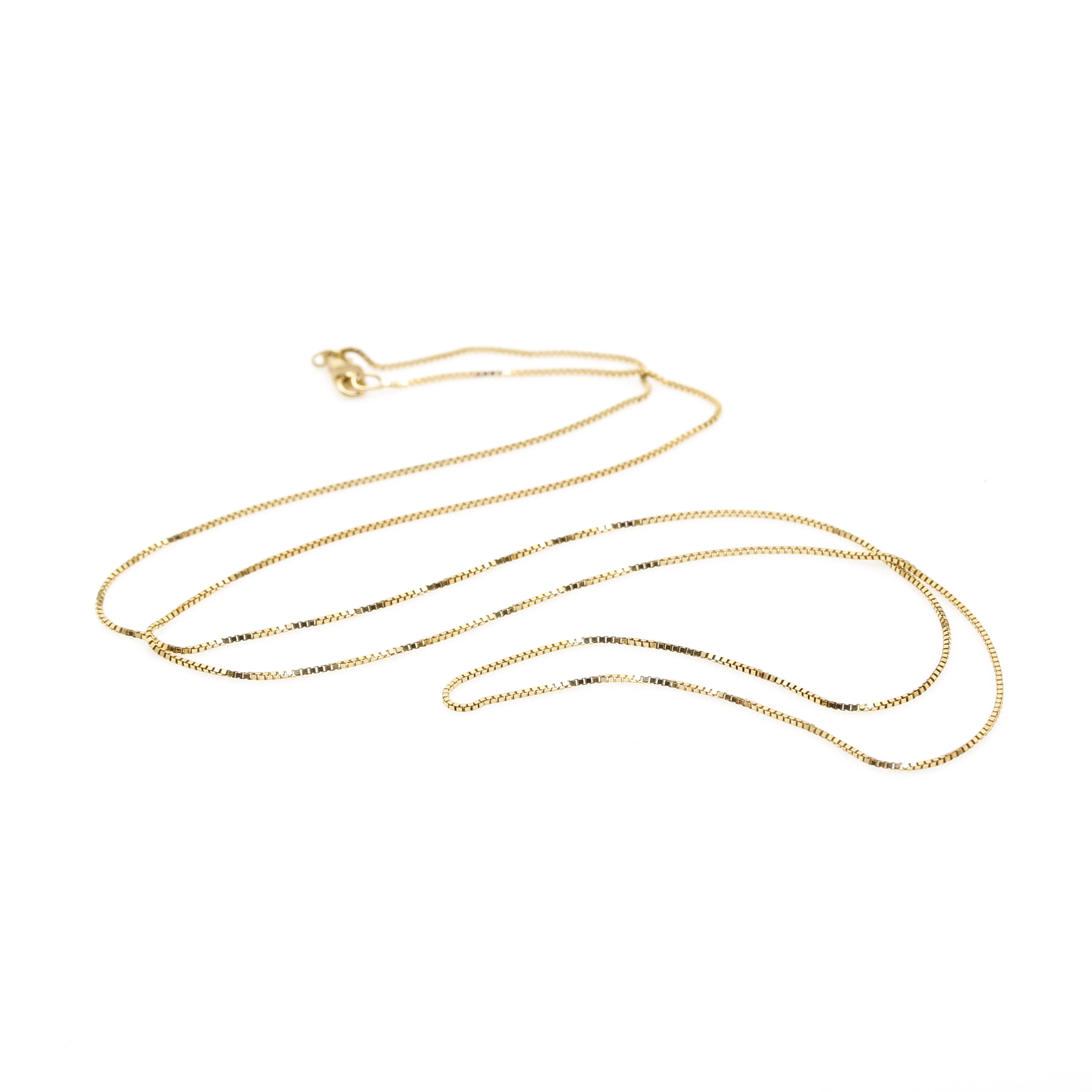 14K Yellow Gold Box Chain Necklace