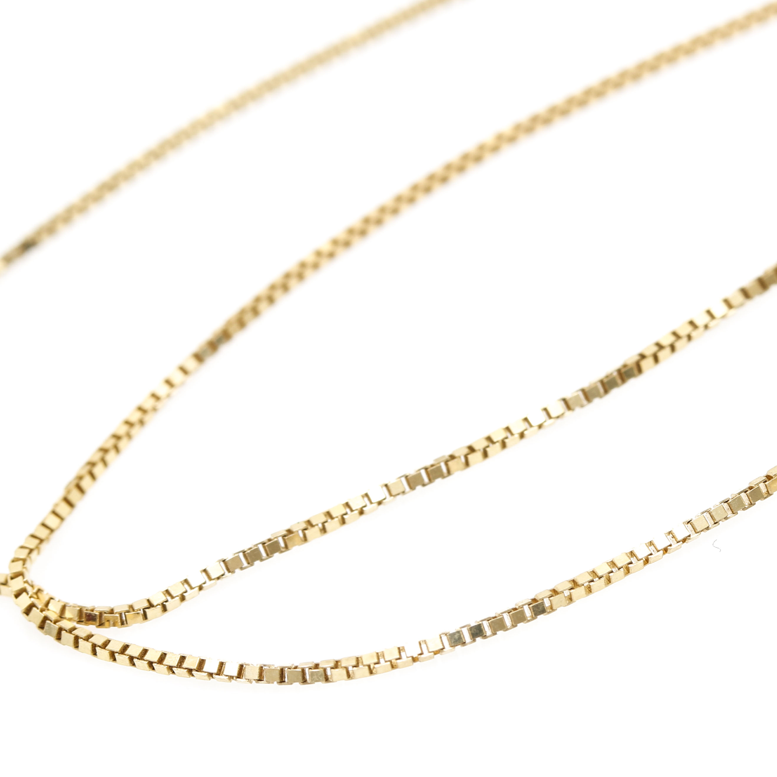 14K Yellow Gold Box Chain Necklace