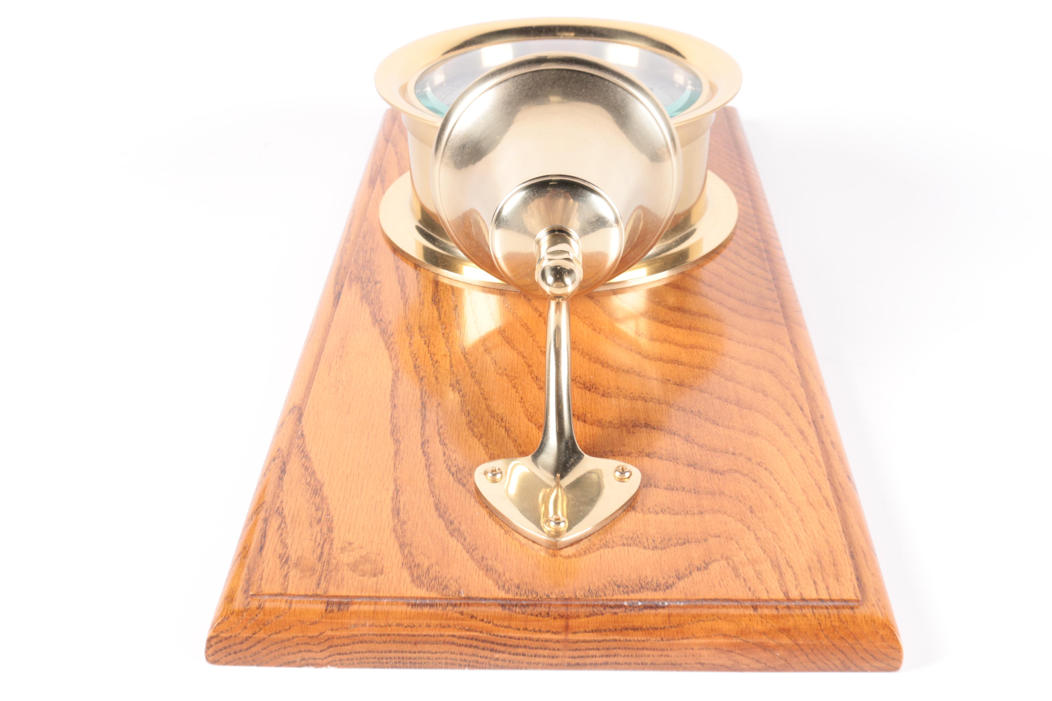 Bey Berk International Ships Bell Clock on Wood