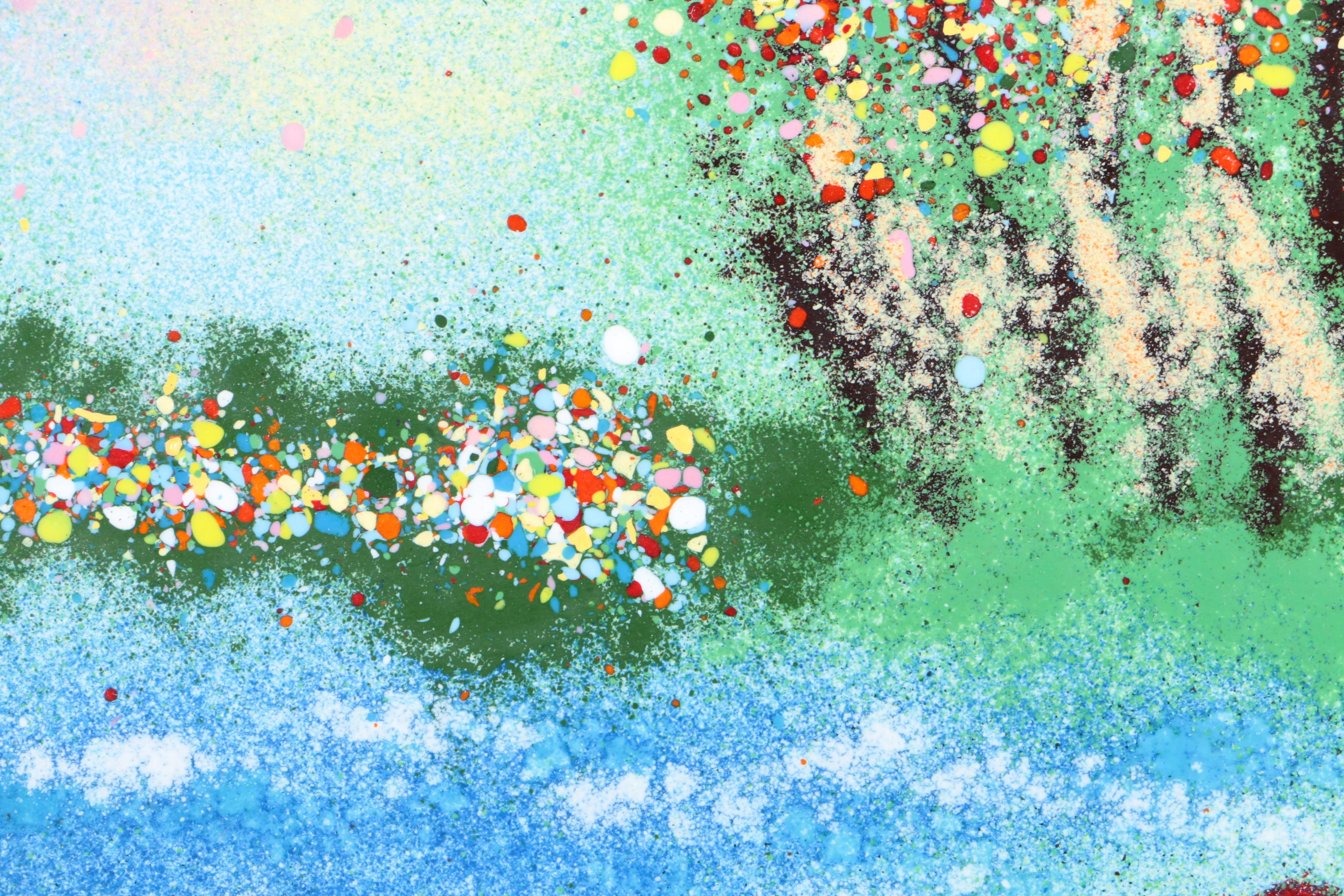 Louis Cardin Enamel Painting on Copper "Les Enfants Avec le Bateau"