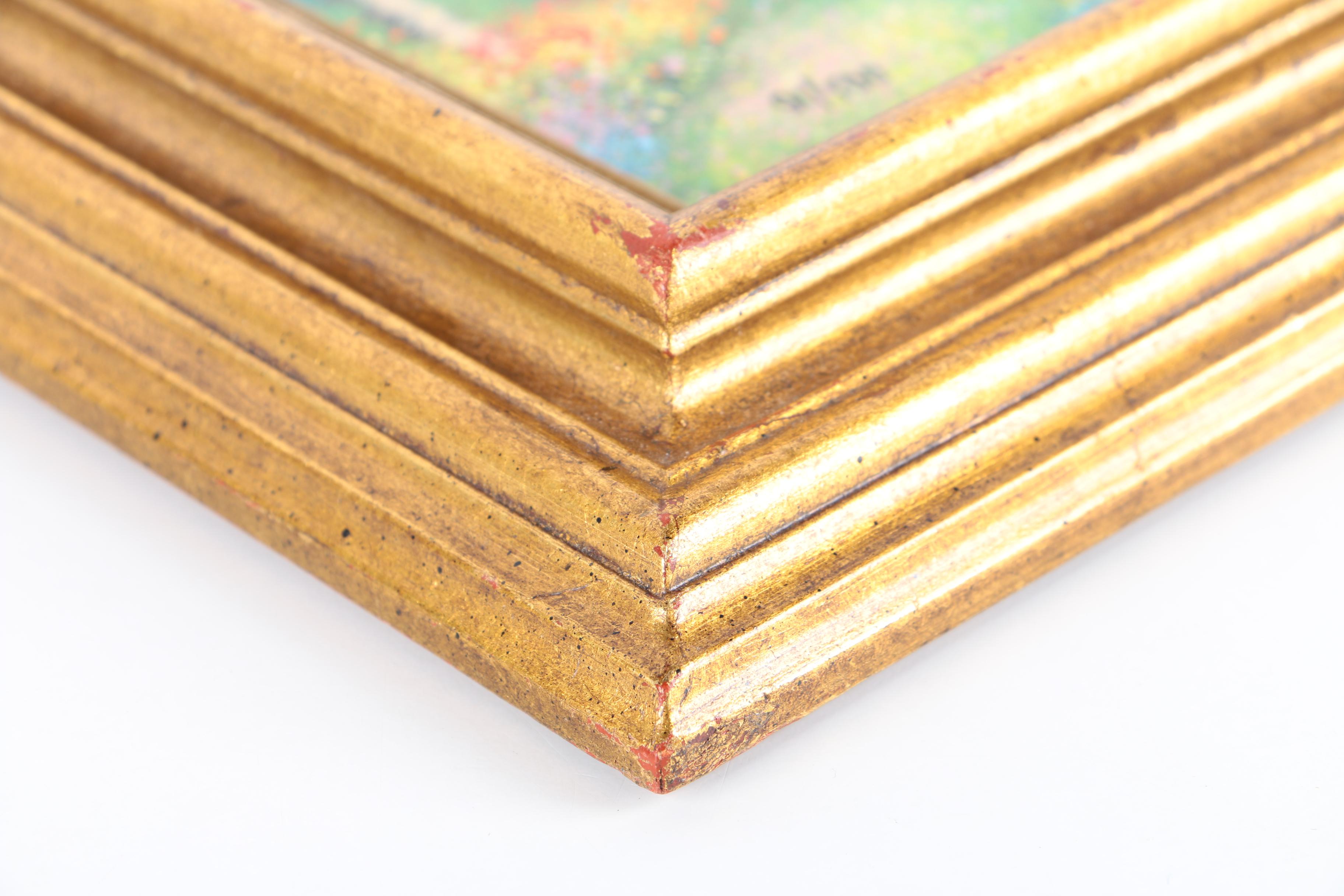 Louis Cardin Enamel Painting on Copper "Les Enfants Avec le Bateau"