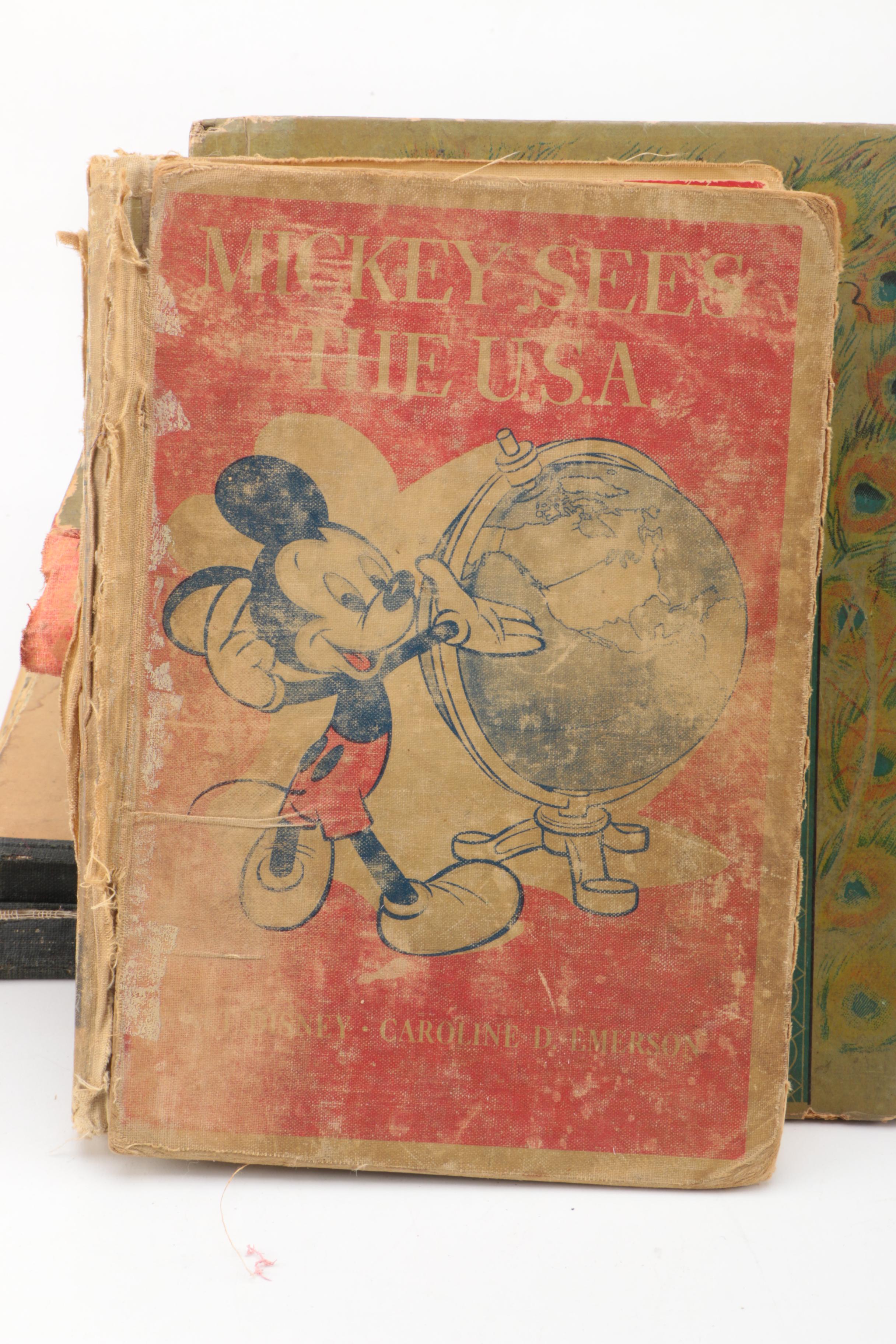 Antique and Vintage Books featuring 1944 Mickey Mouse Book