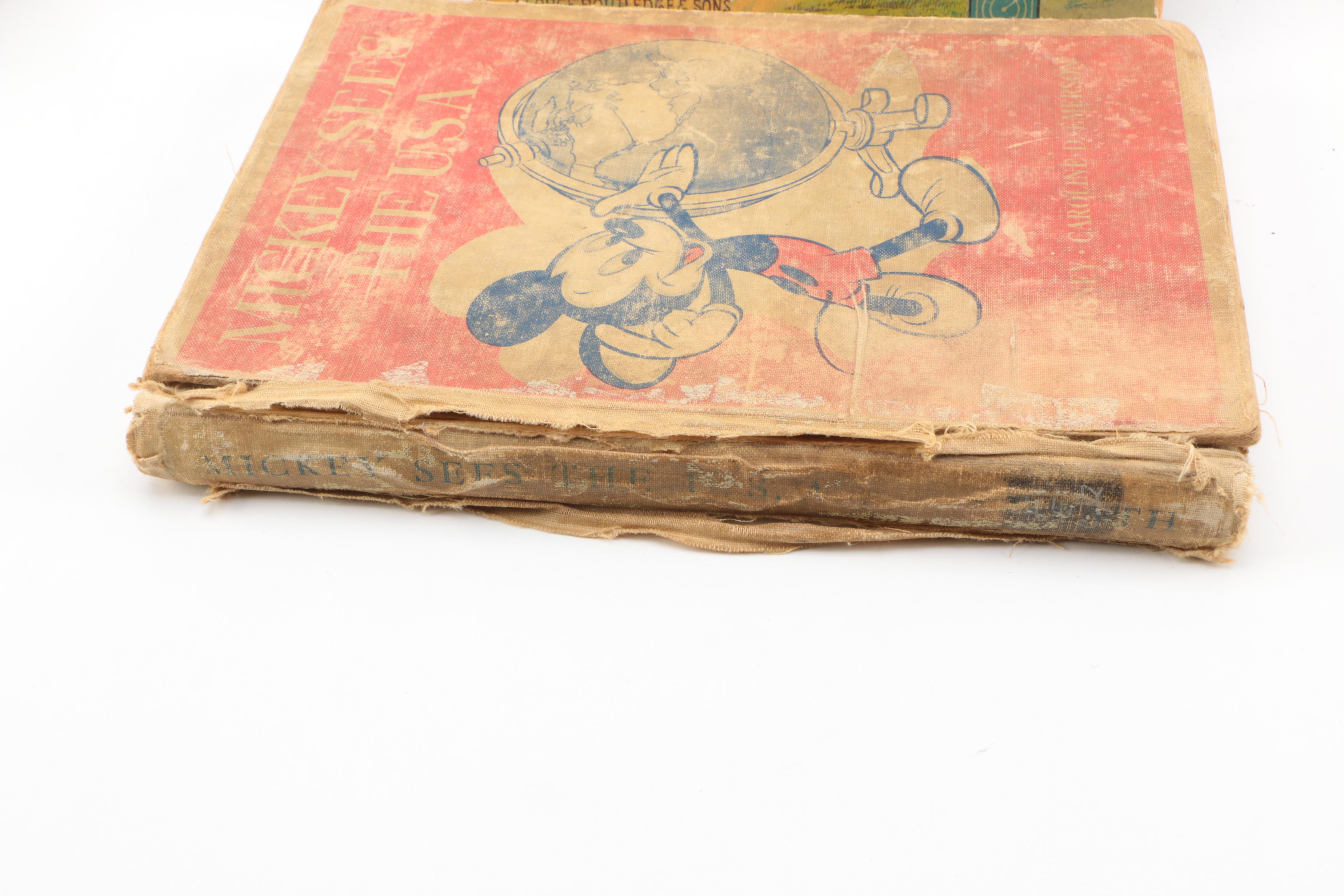 Antique and Vintage Books featuring 1944 Mickey Mouse Book