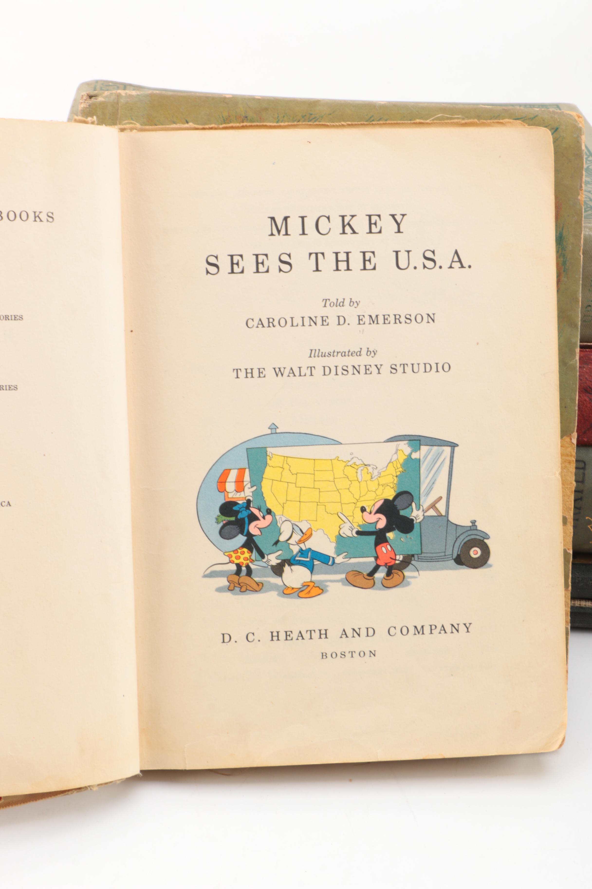Antique and Vintage Books featuring 1944 Mickey Mouse Book