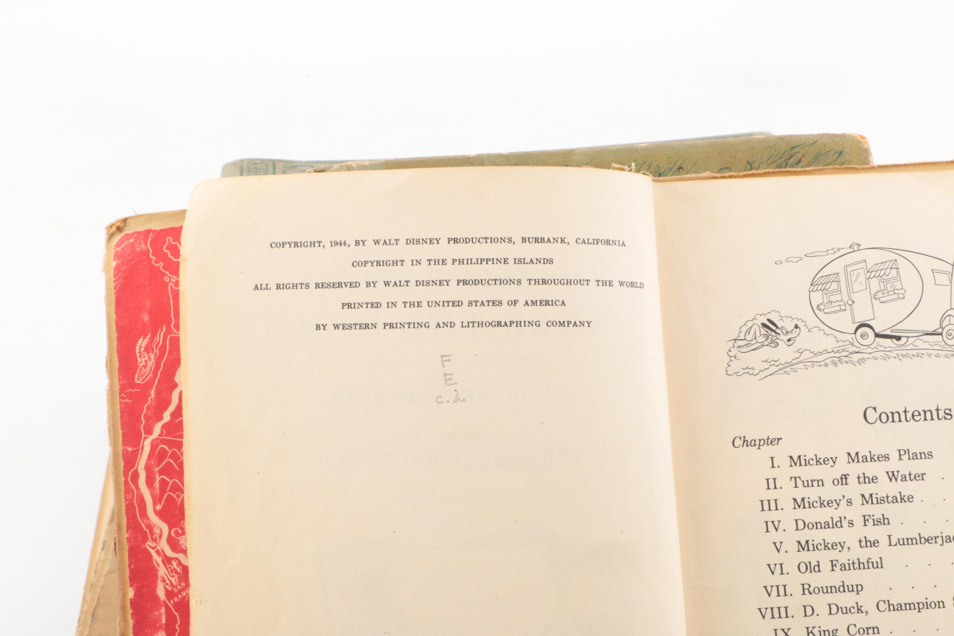 Antique and Vintage Books featuring 1944 Mickey Mouse Book