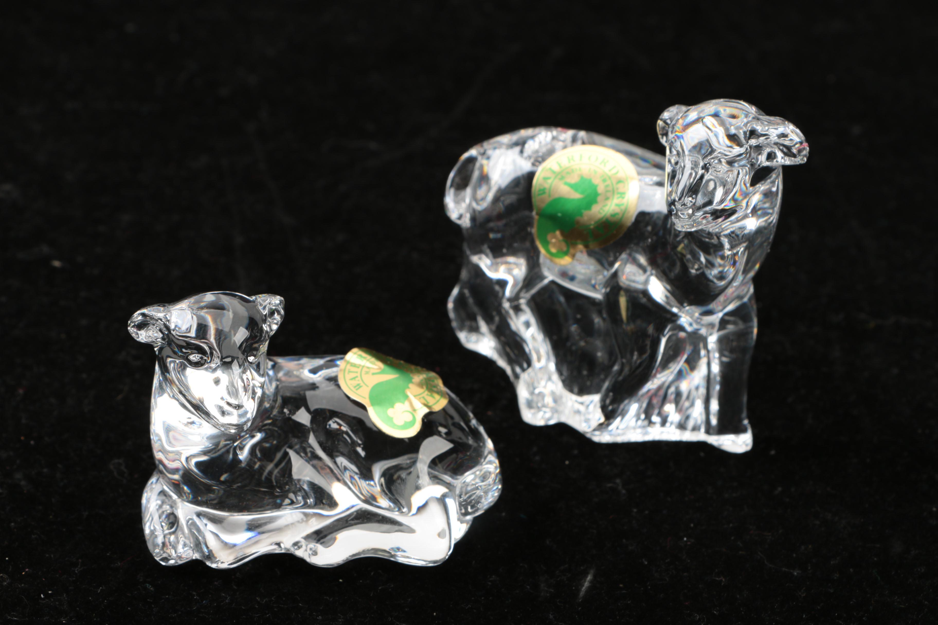 Crystal Nativity Figurines Featuring Waterford