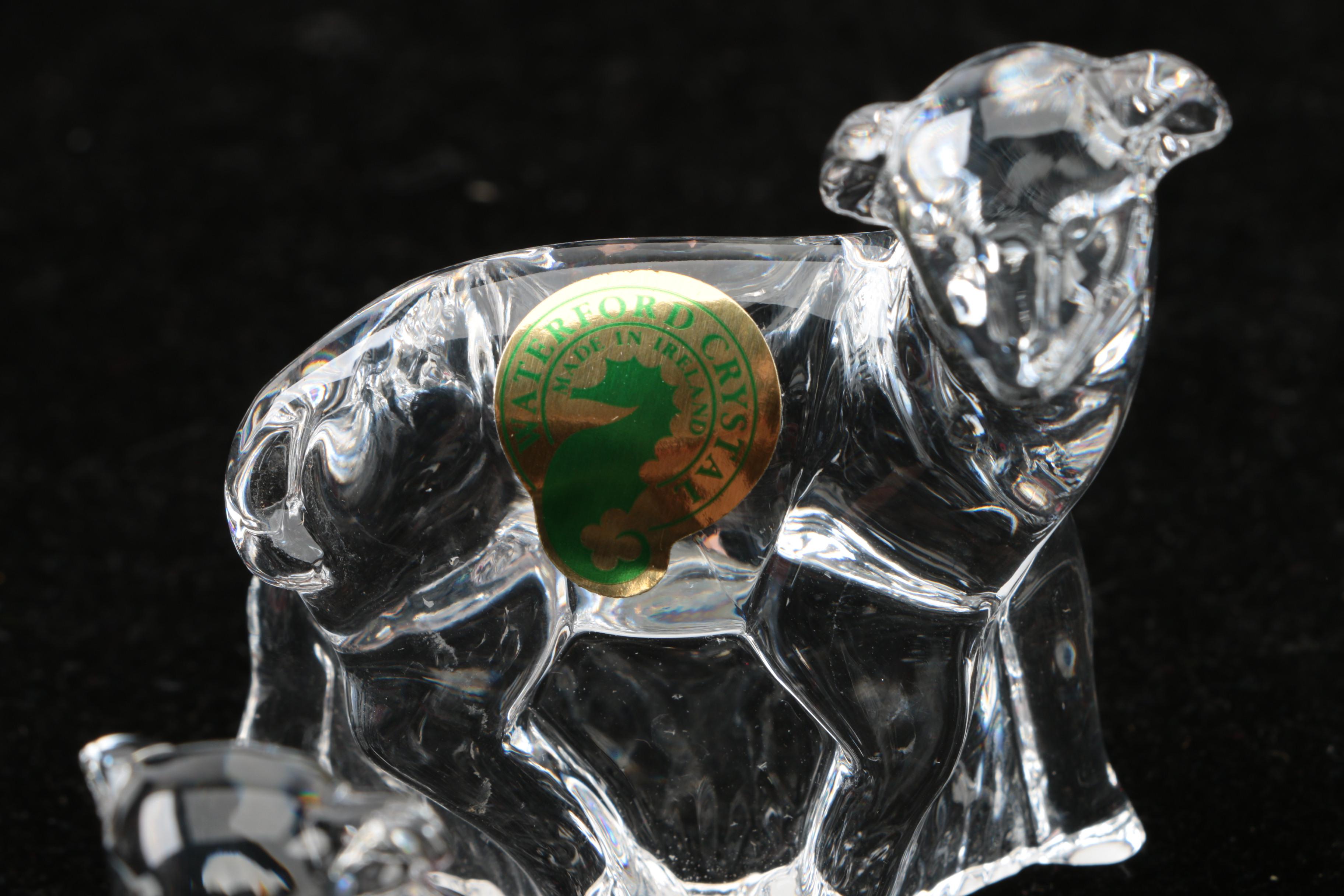 Crystal Nativity Figurines Featuring Waterford