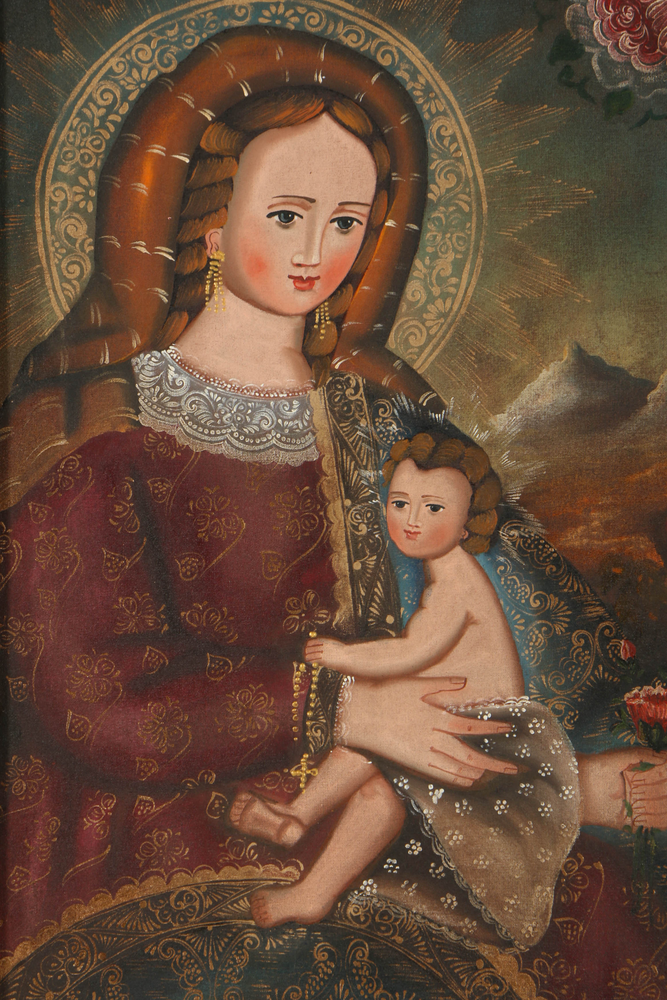 Oil Painting of the Virgin and Child