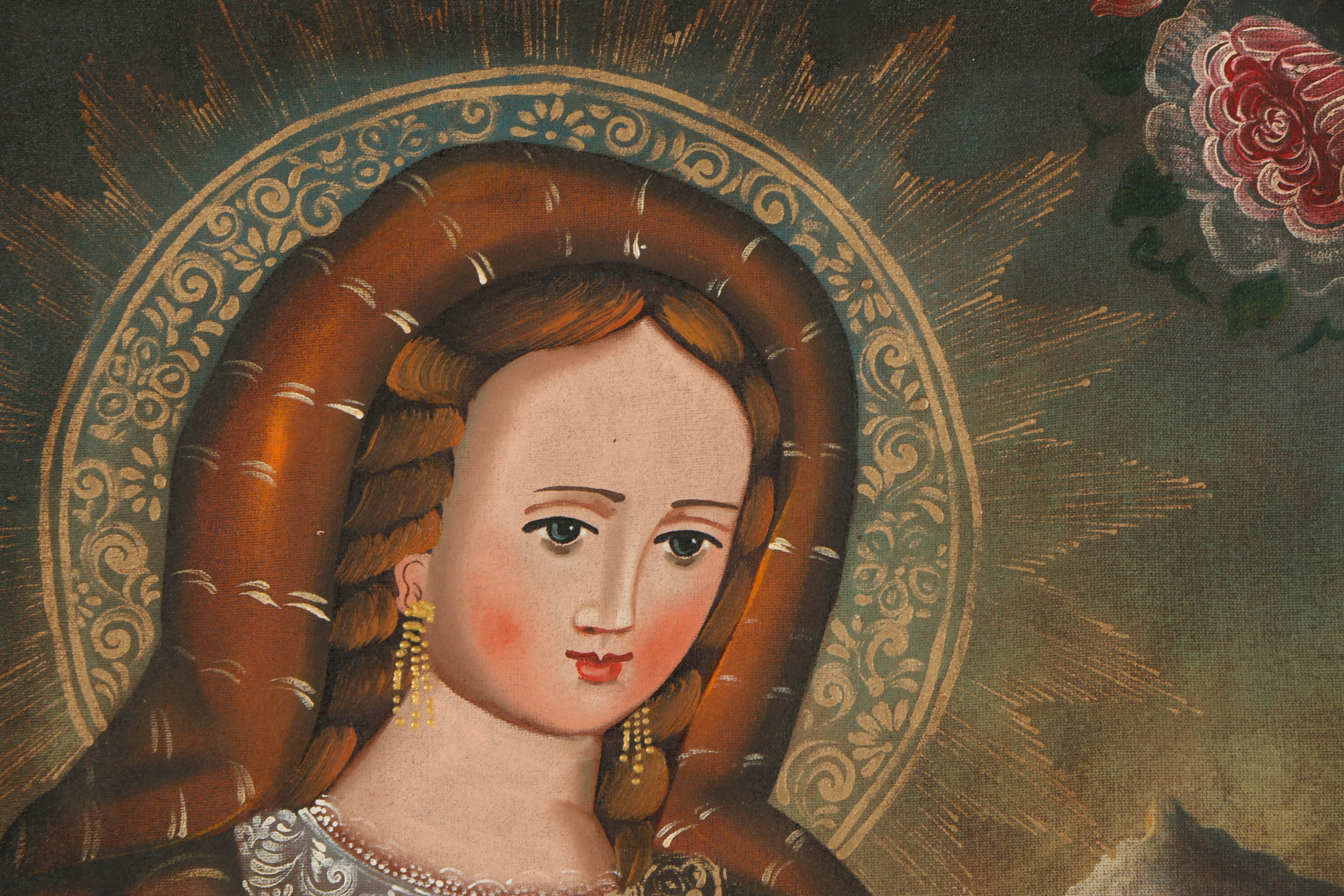 Oil Painting of the Virgin and Child