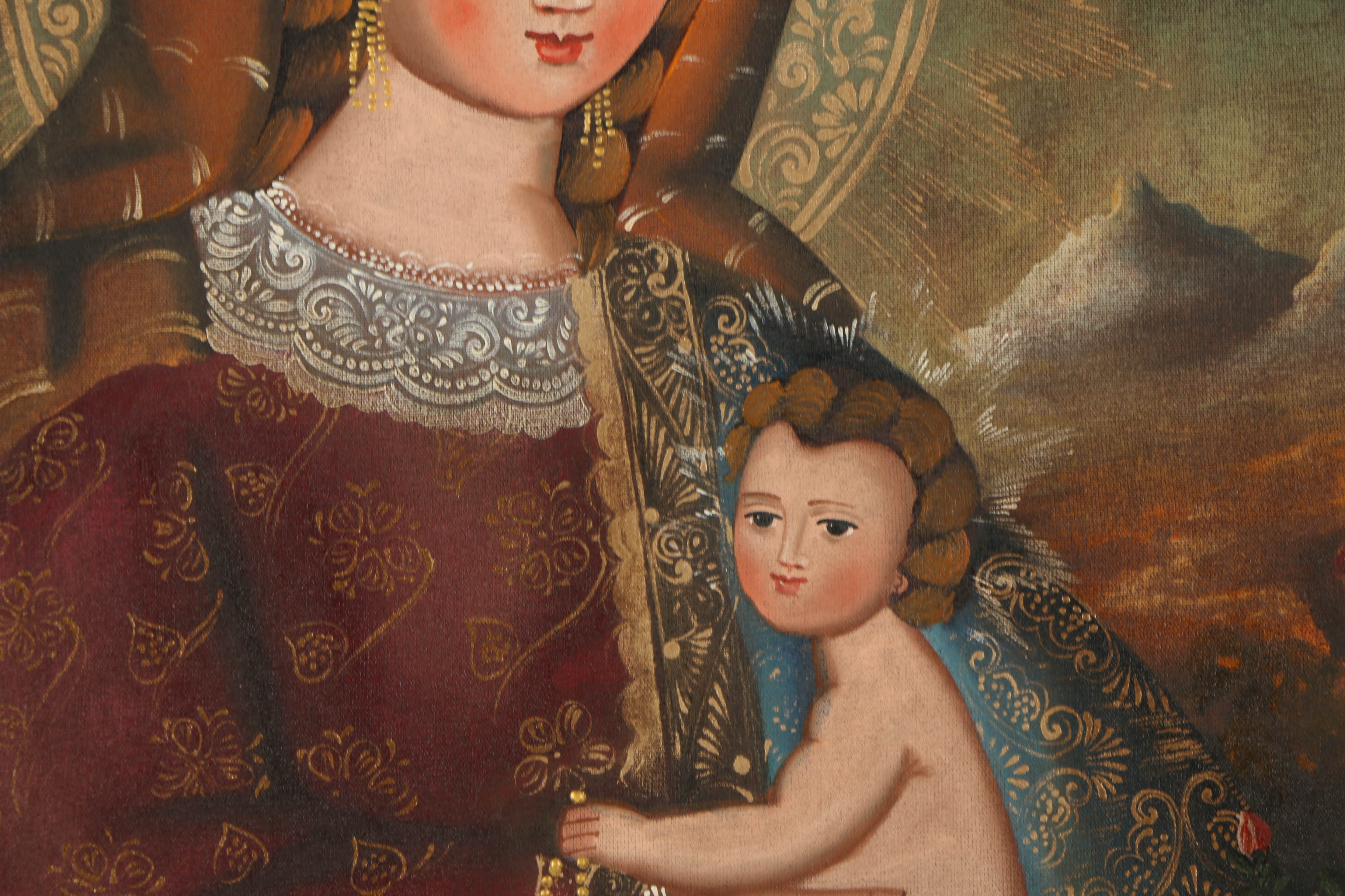 Oil Painting of the Virgin and Child
