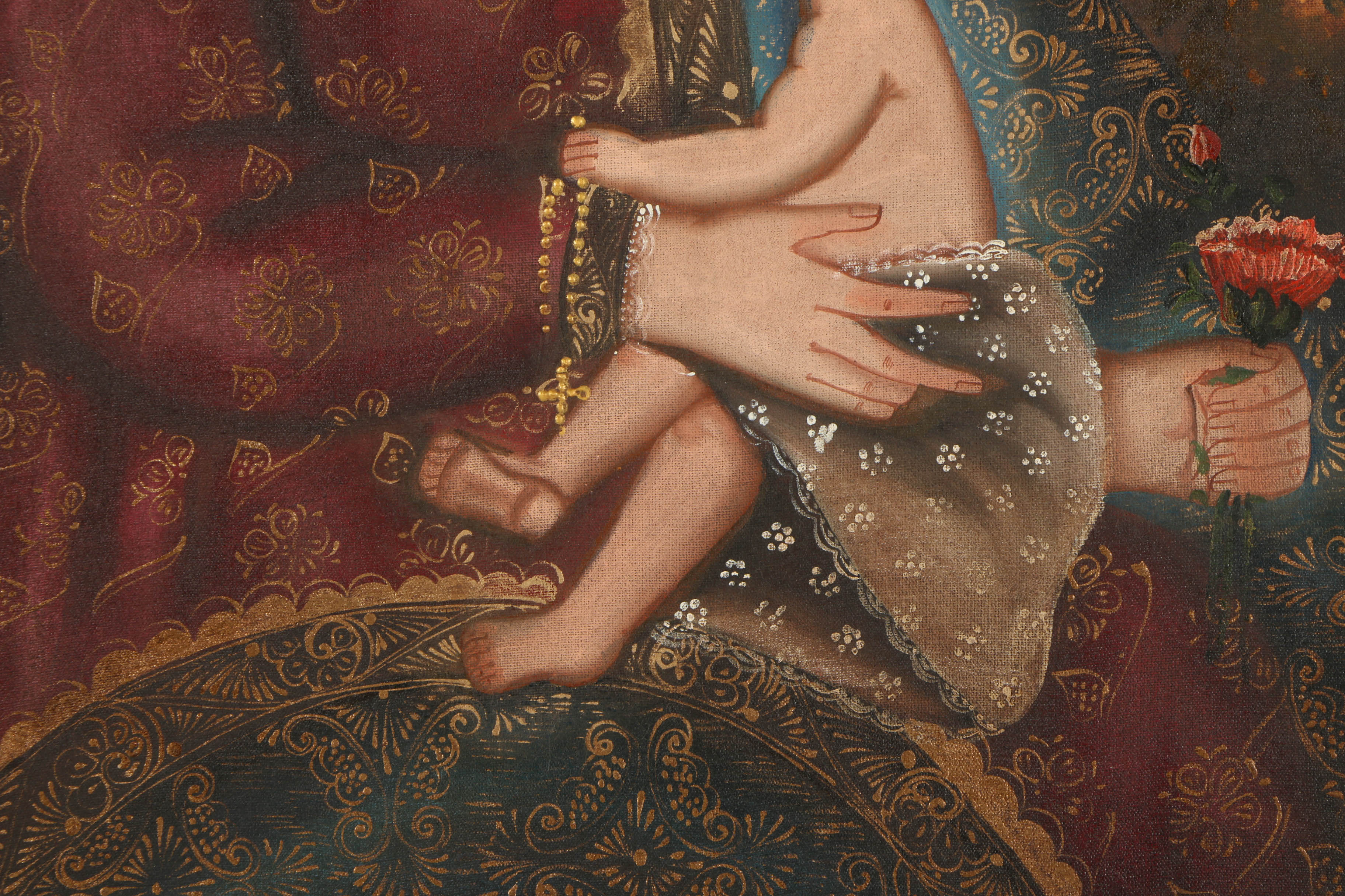 Oil Painting of the Virgin and Child