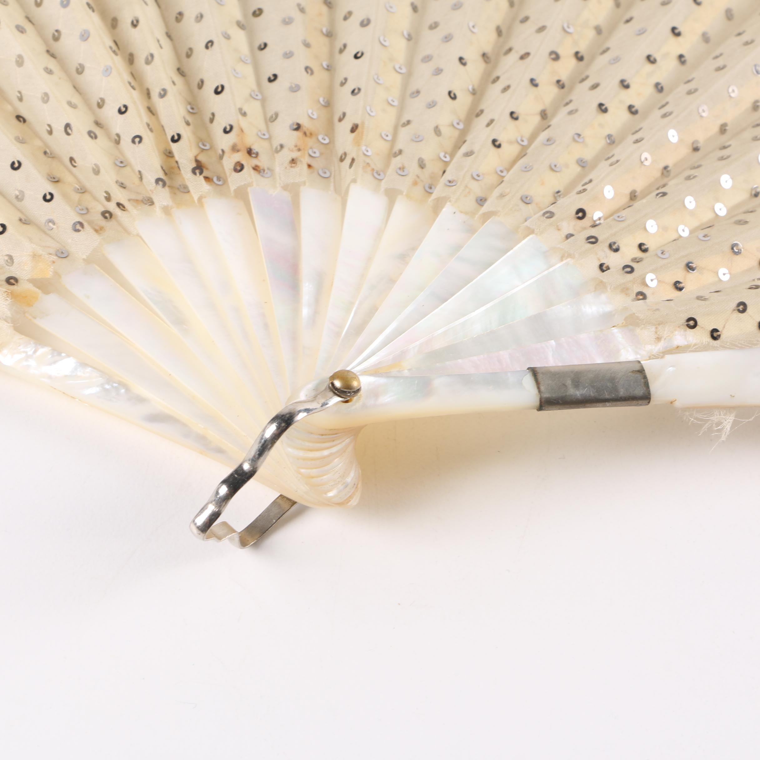 Folding Mother of Pearl Hand Fan