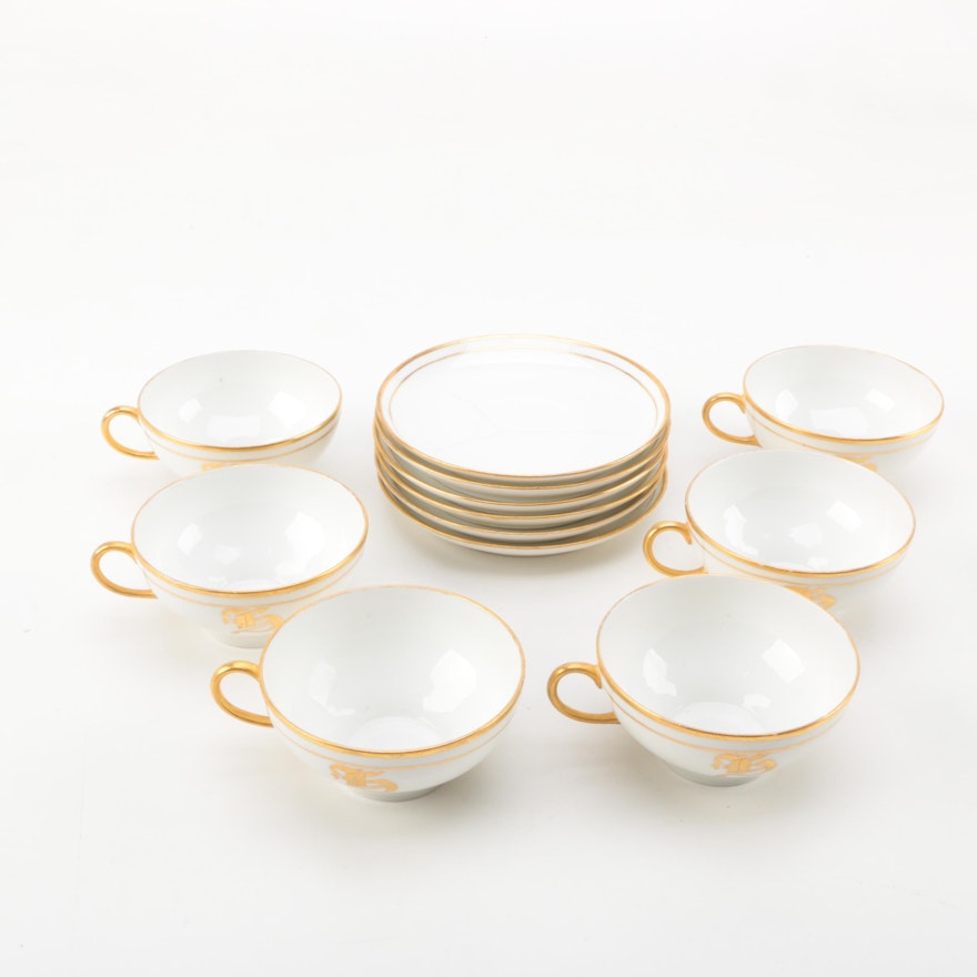 Vintage William Guerin & Company Limoges Porcelain Teacup and Saucer Set