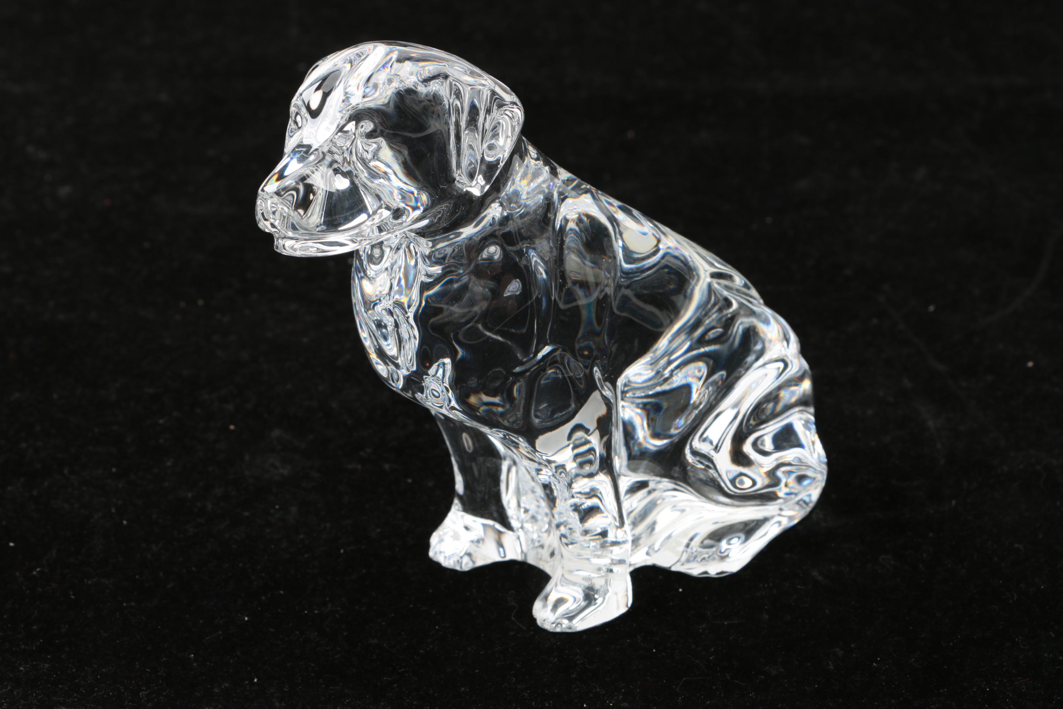 Waterford Crystal Dog and Rocking Horse Paperweights