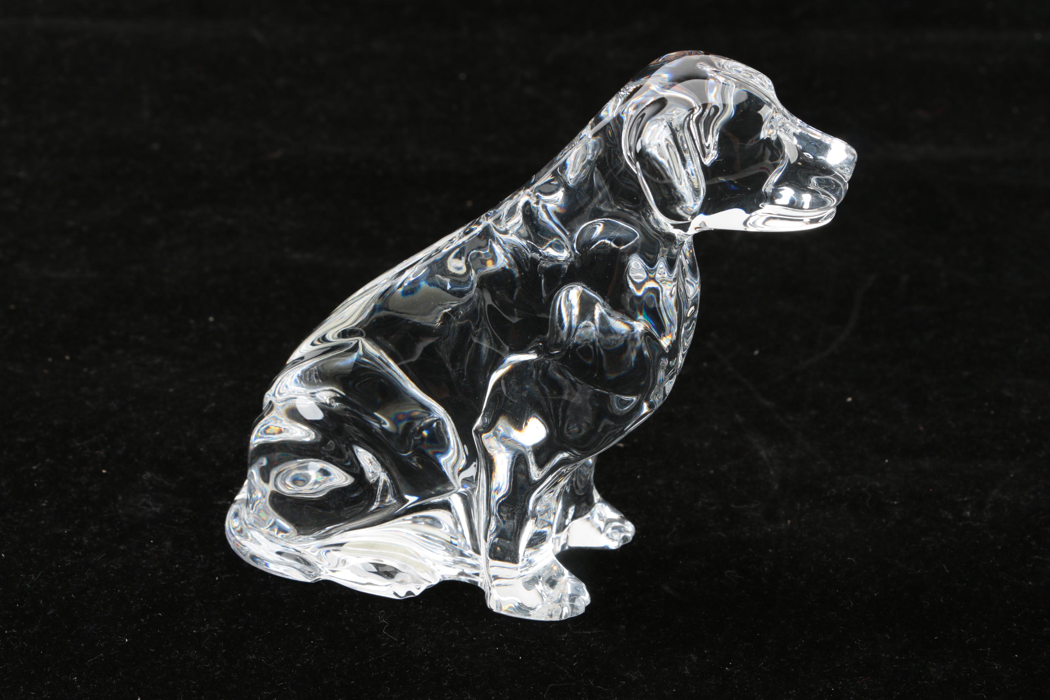 Waterford Crystal Dog and Rocking Horse Paperweights