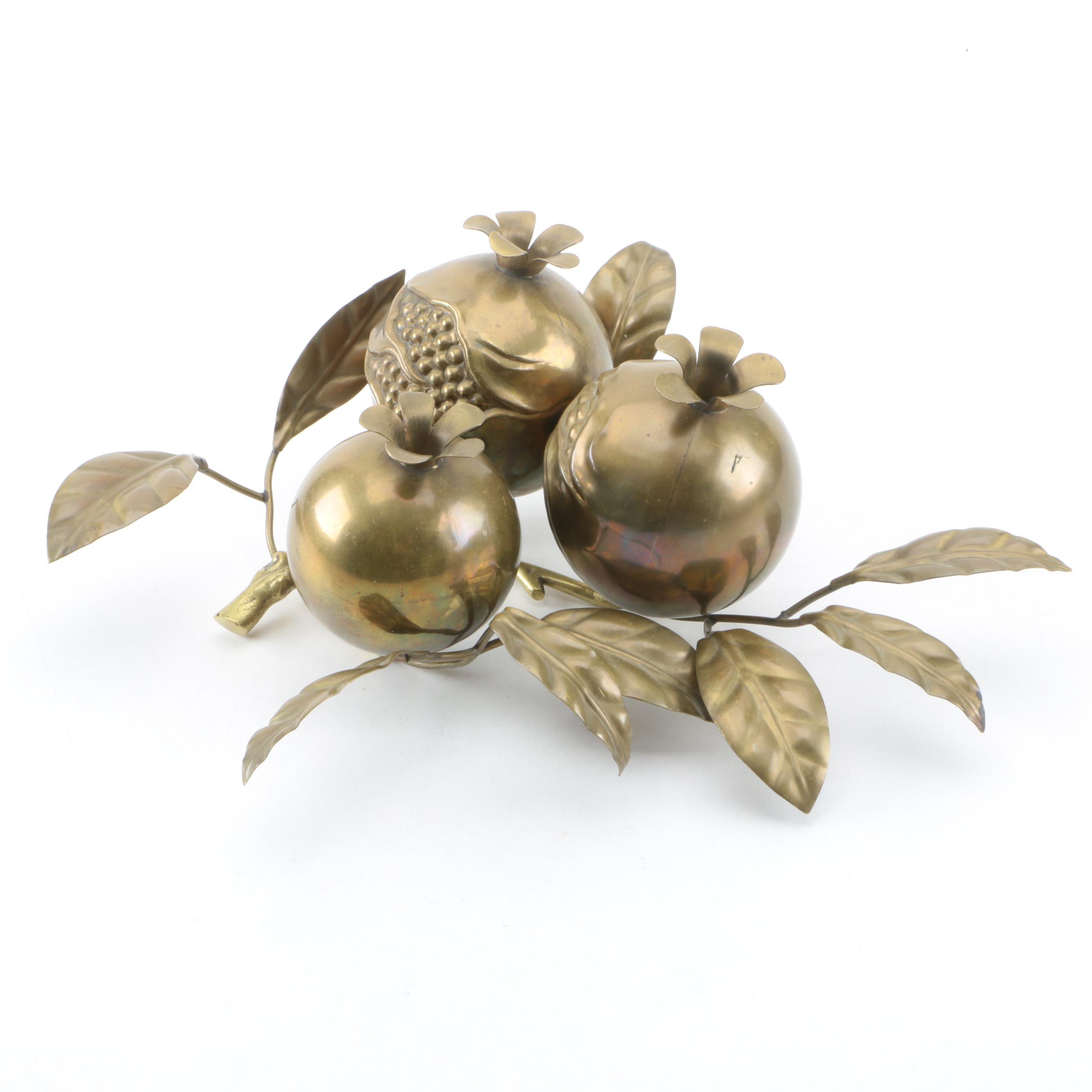 Vintage Brass Pomegranate Decor