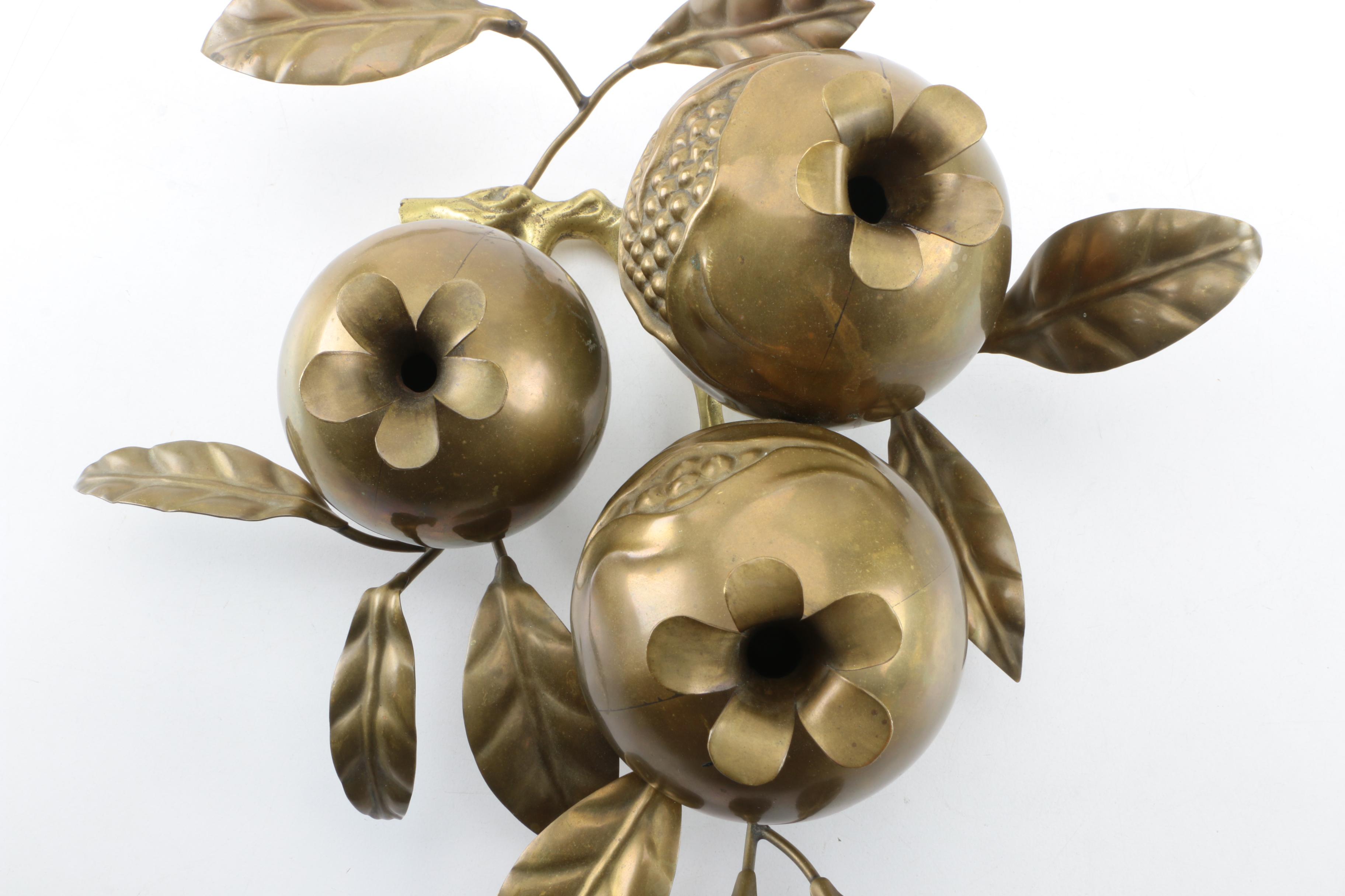 Vintage Brass Pomegranate Decor
