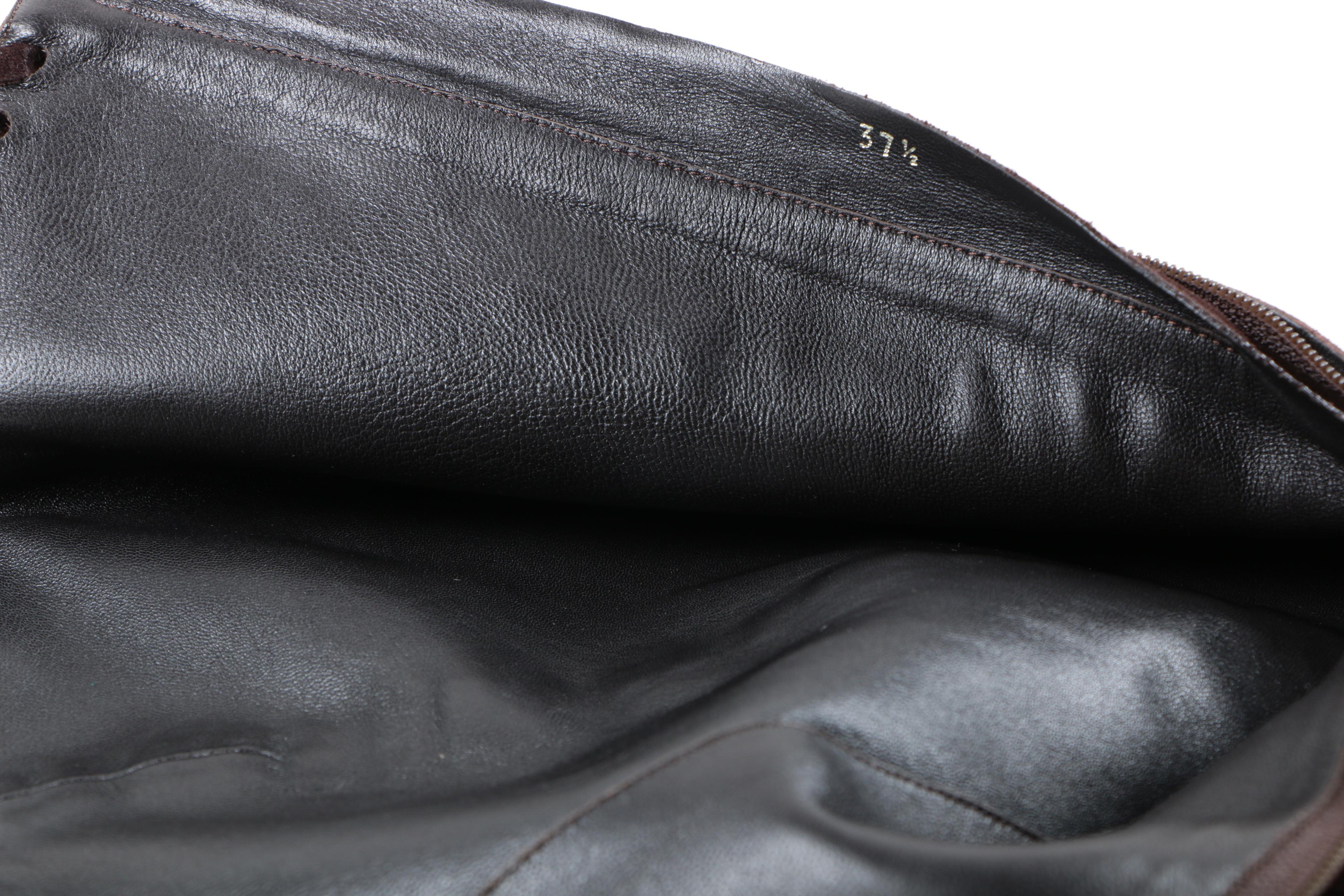 Prada Brown Suede High Heel Boots