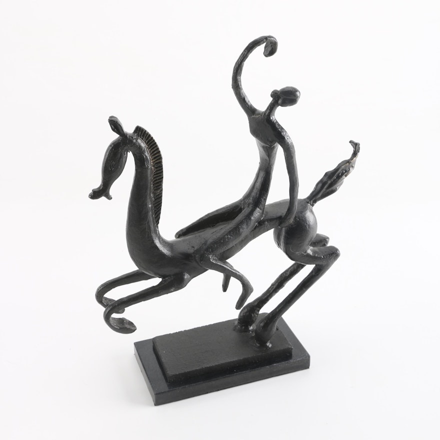 Horse and Rider Figurine