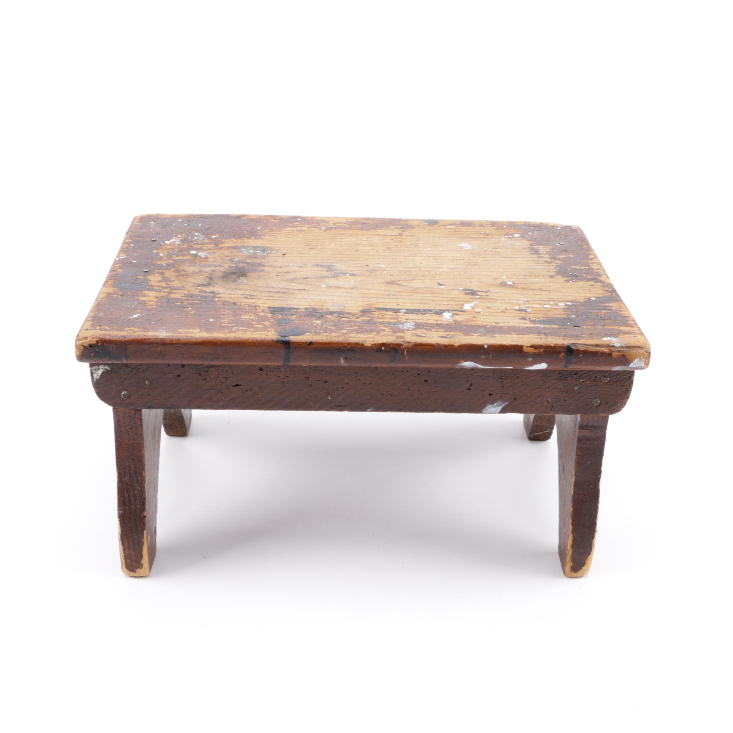 Vintage Wooden Footstool
