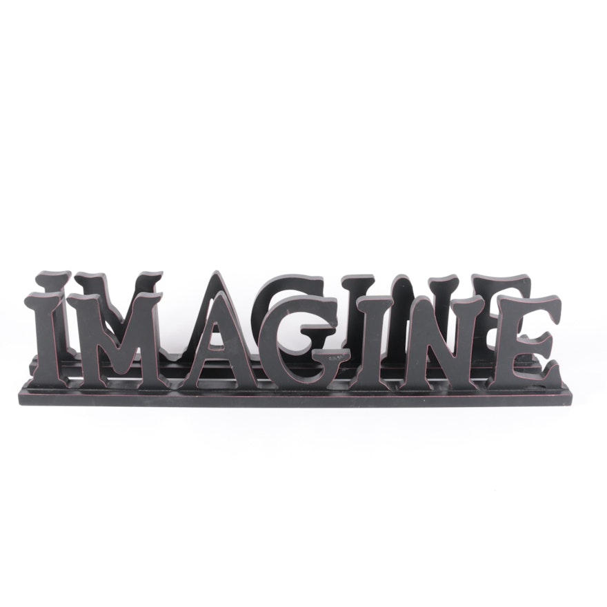 "Imagine" Wooden Decor