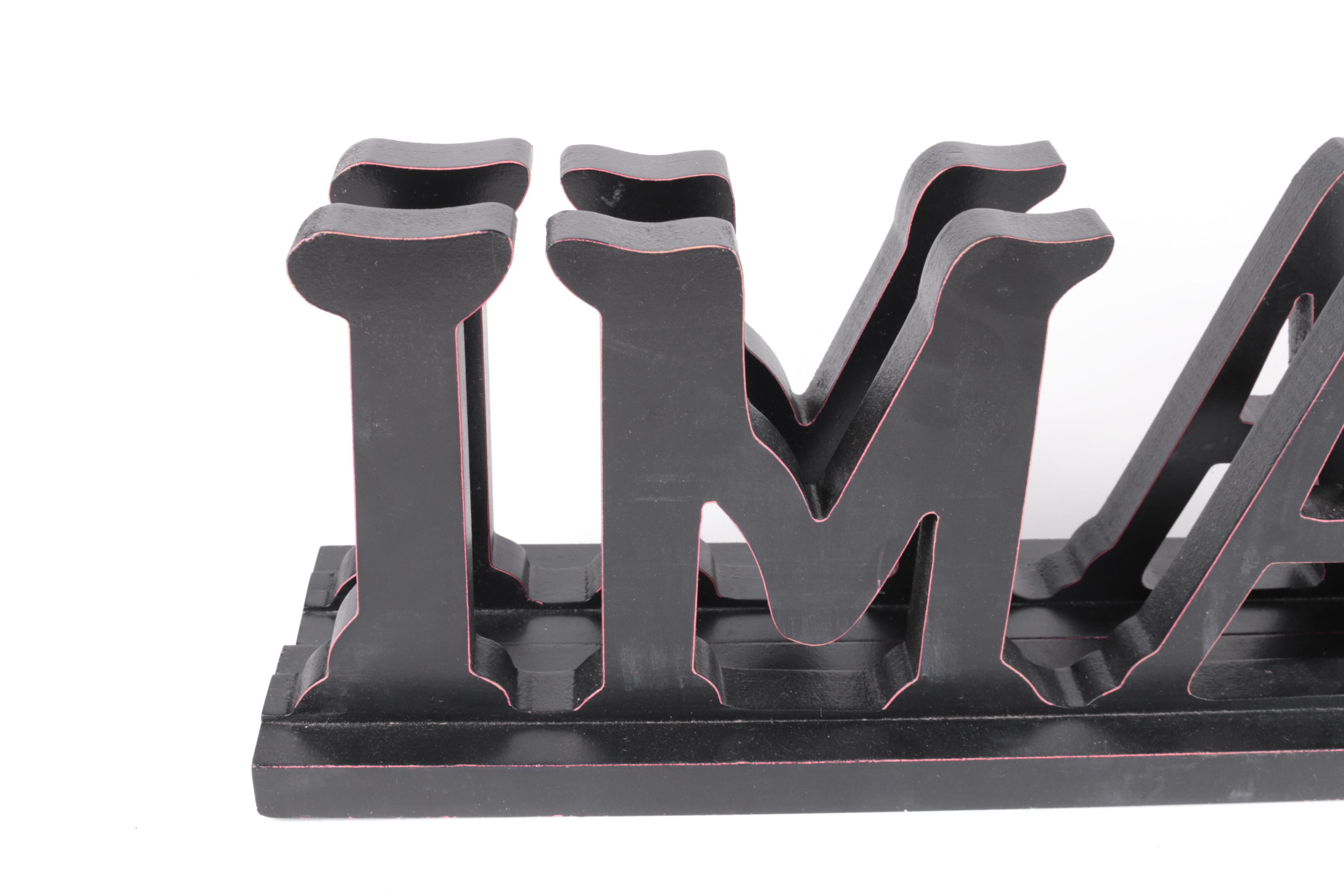 "Imagine" Wooden Decor