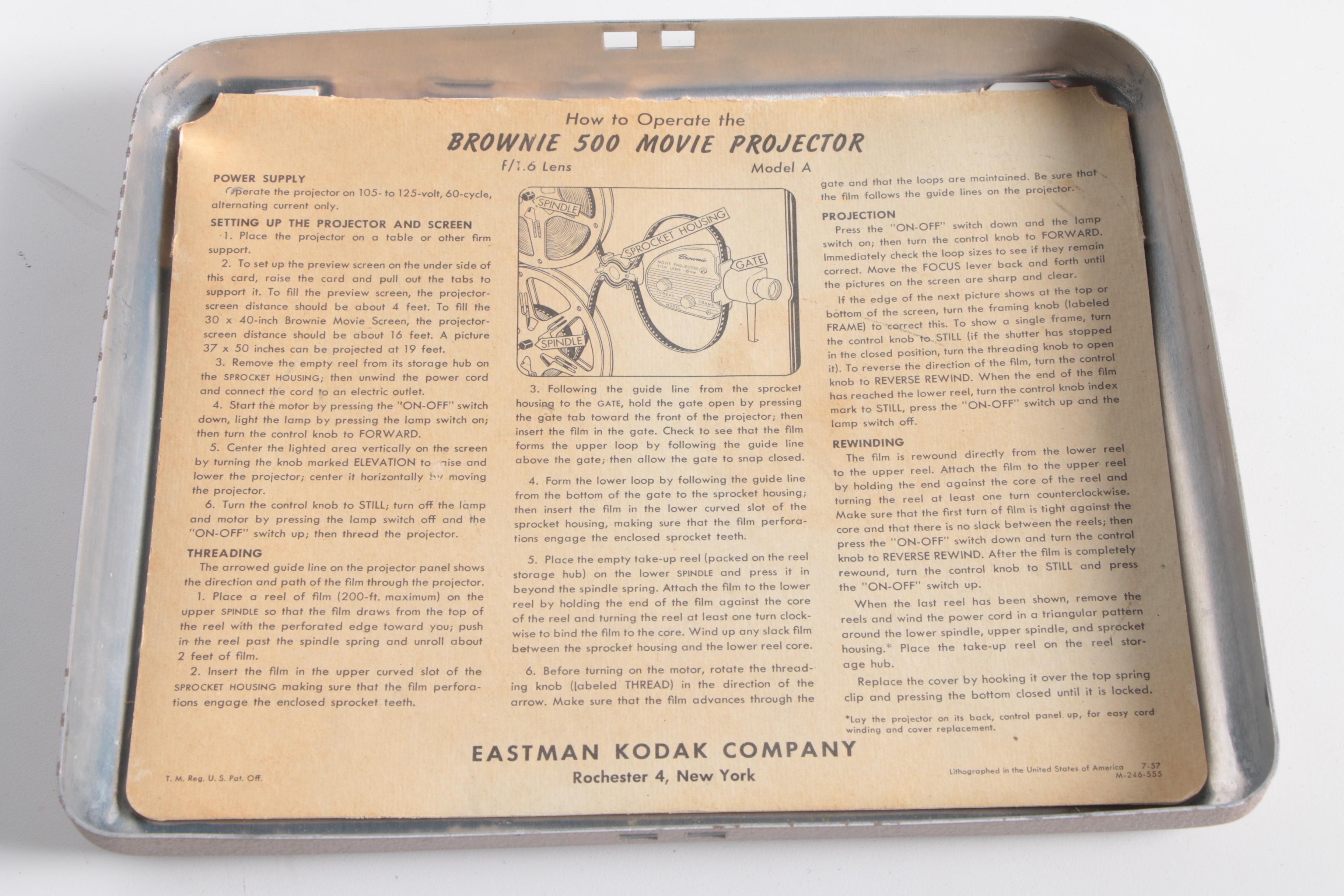 Vintage Kodak Brownie Movie Camera and Brownie 500 Projector