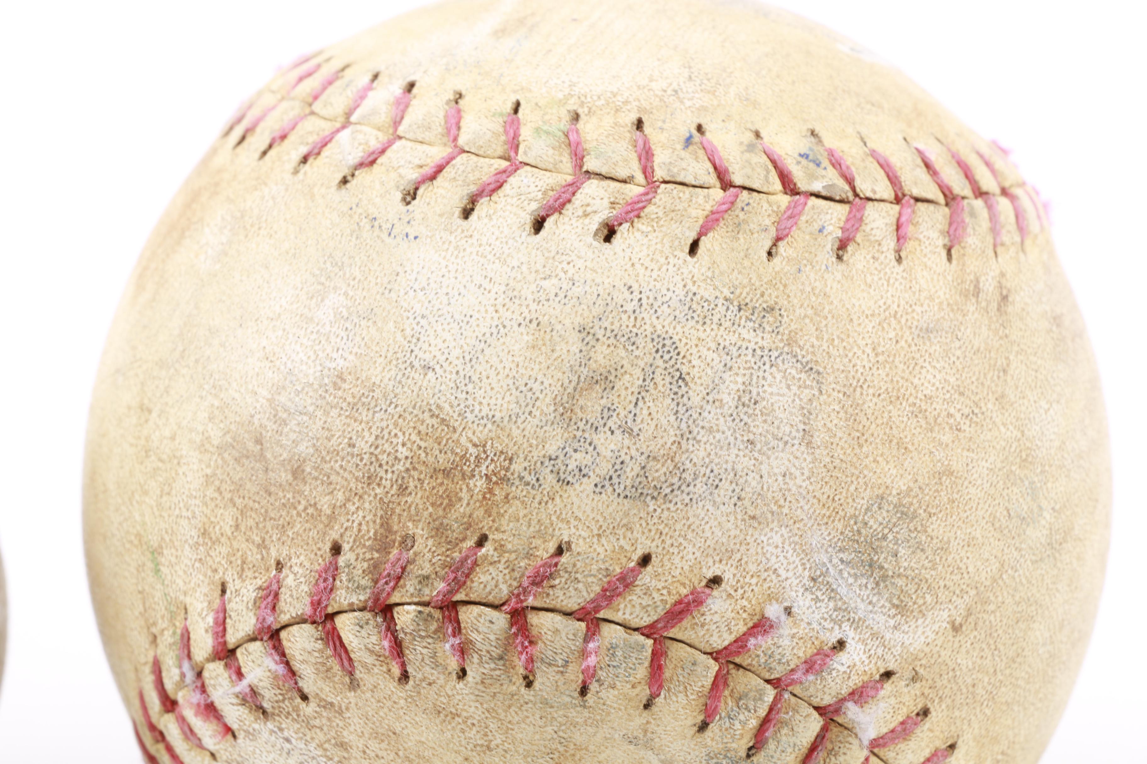 Vintage Rawlings Baseball Glove with Baseballs