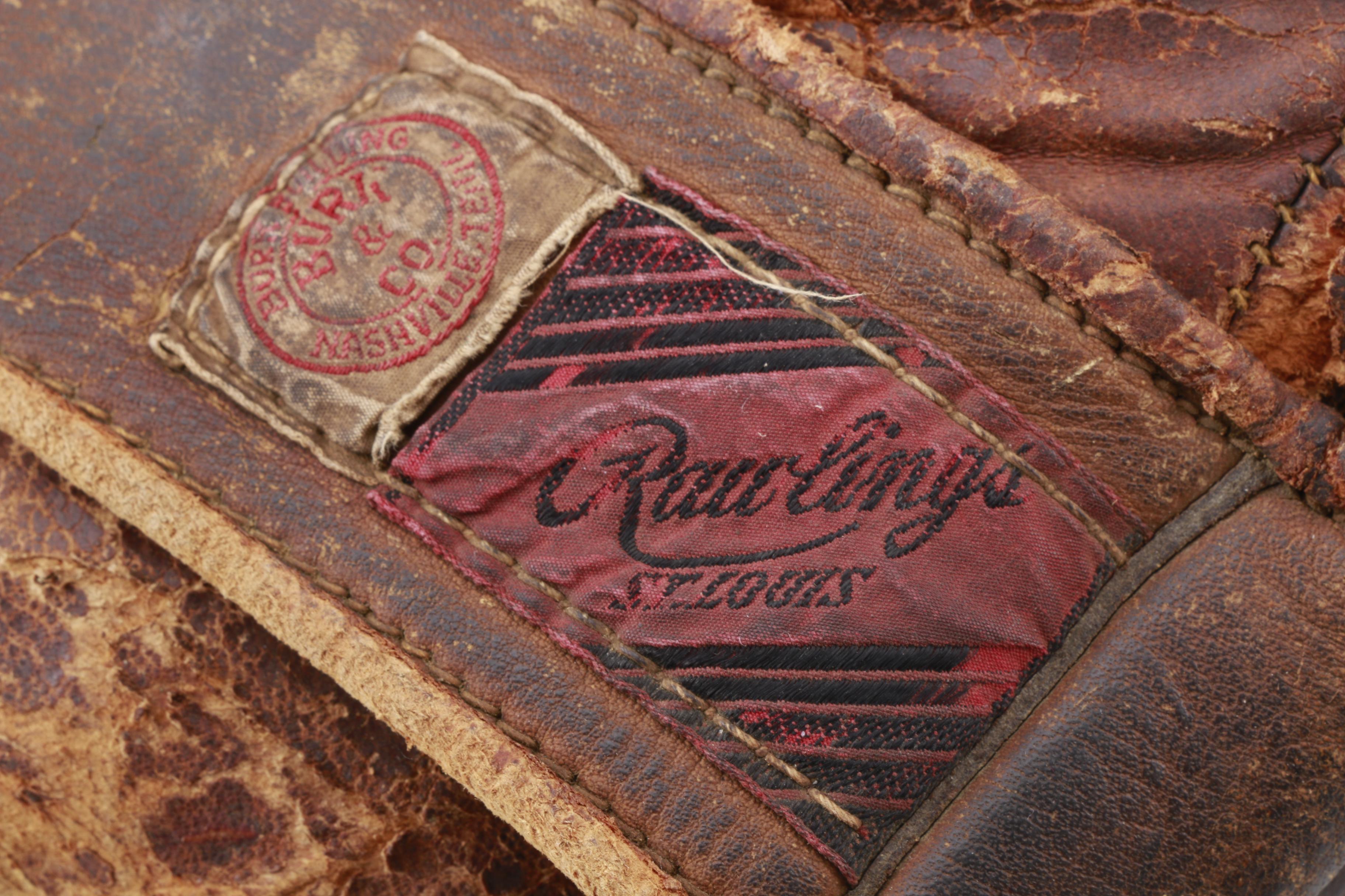 Vintage Rawlings Baseball Glove with Baseballs