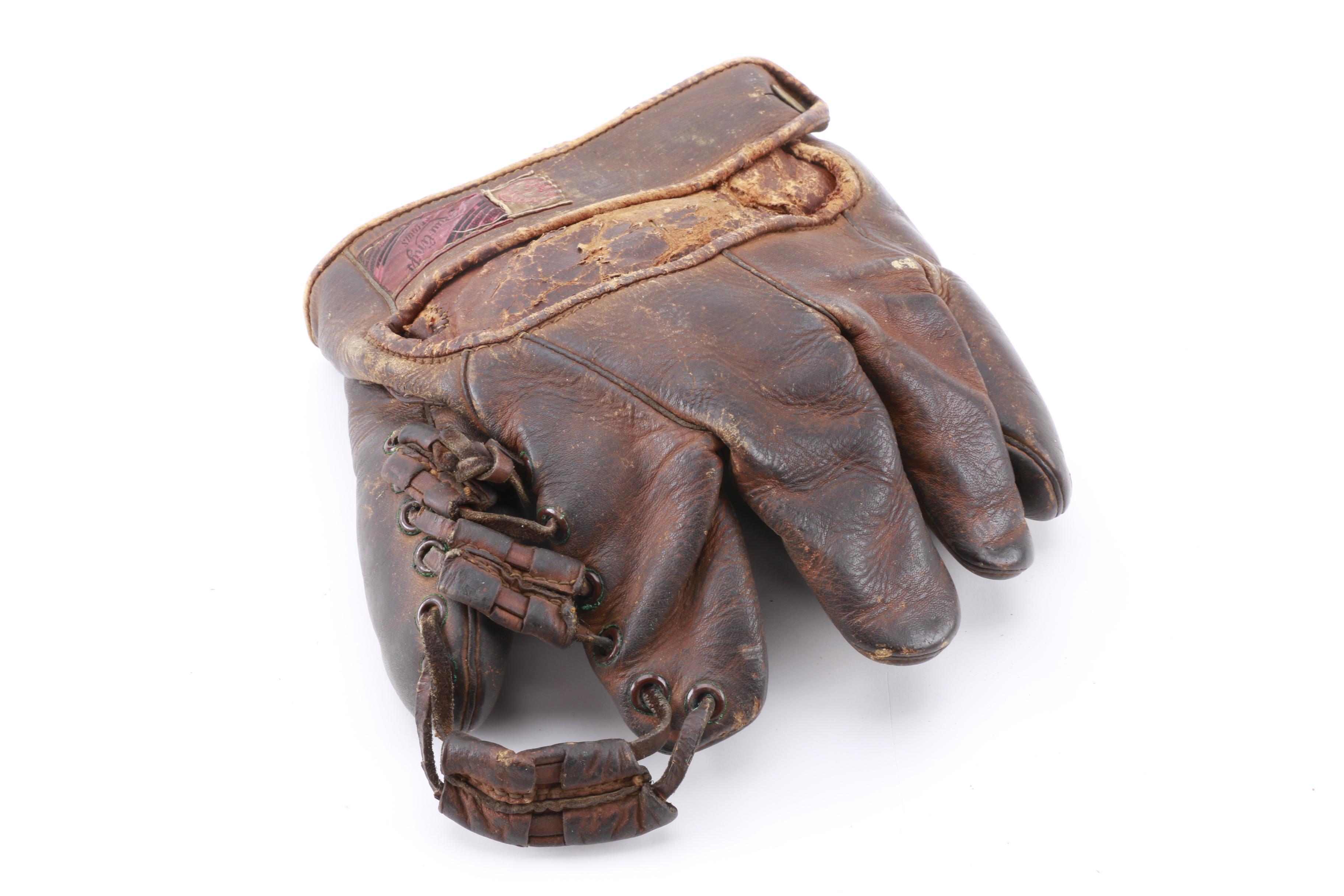 Vintage Rawlings Baseball Glove with Baseballs