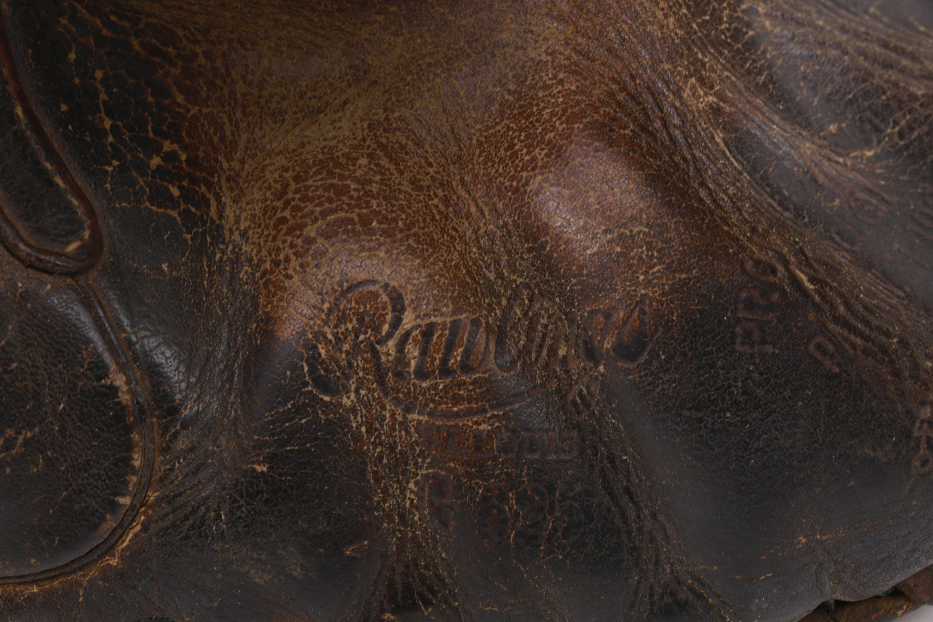 Vintage Rawlings Baseball Glove with Baseballs