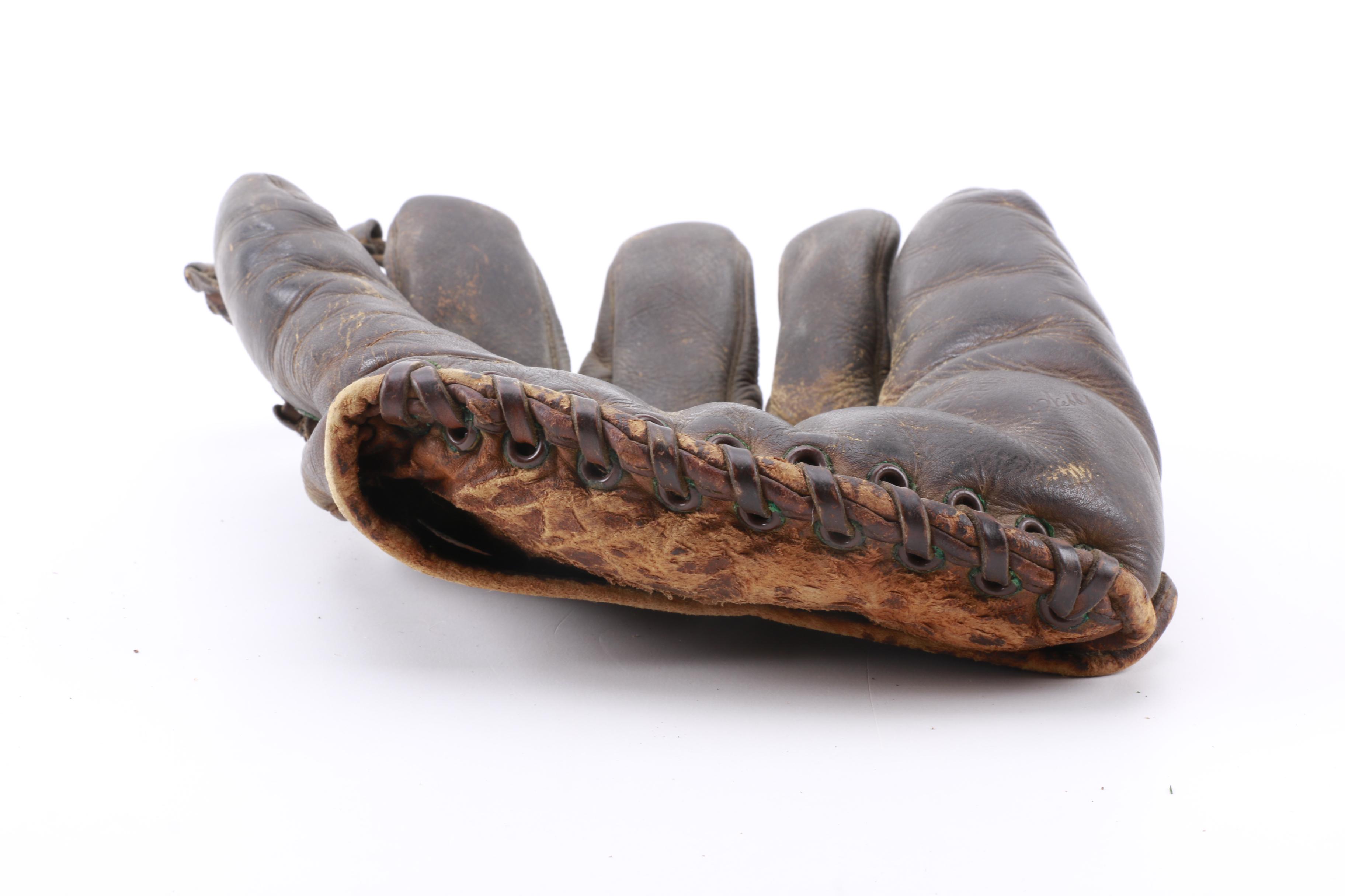 Vintage Rawlings Baseball Glove with Baseballs