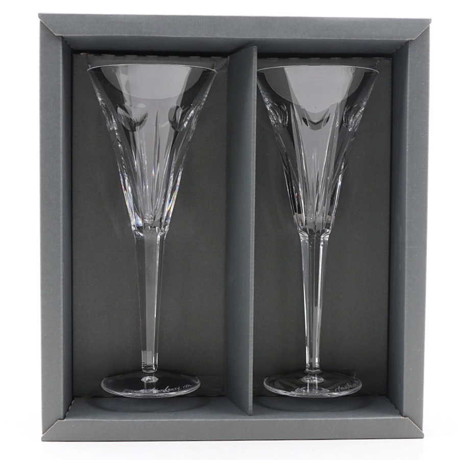 Waterford Crystal "The Millenium Collection" Champagne Flutes Toast to Love