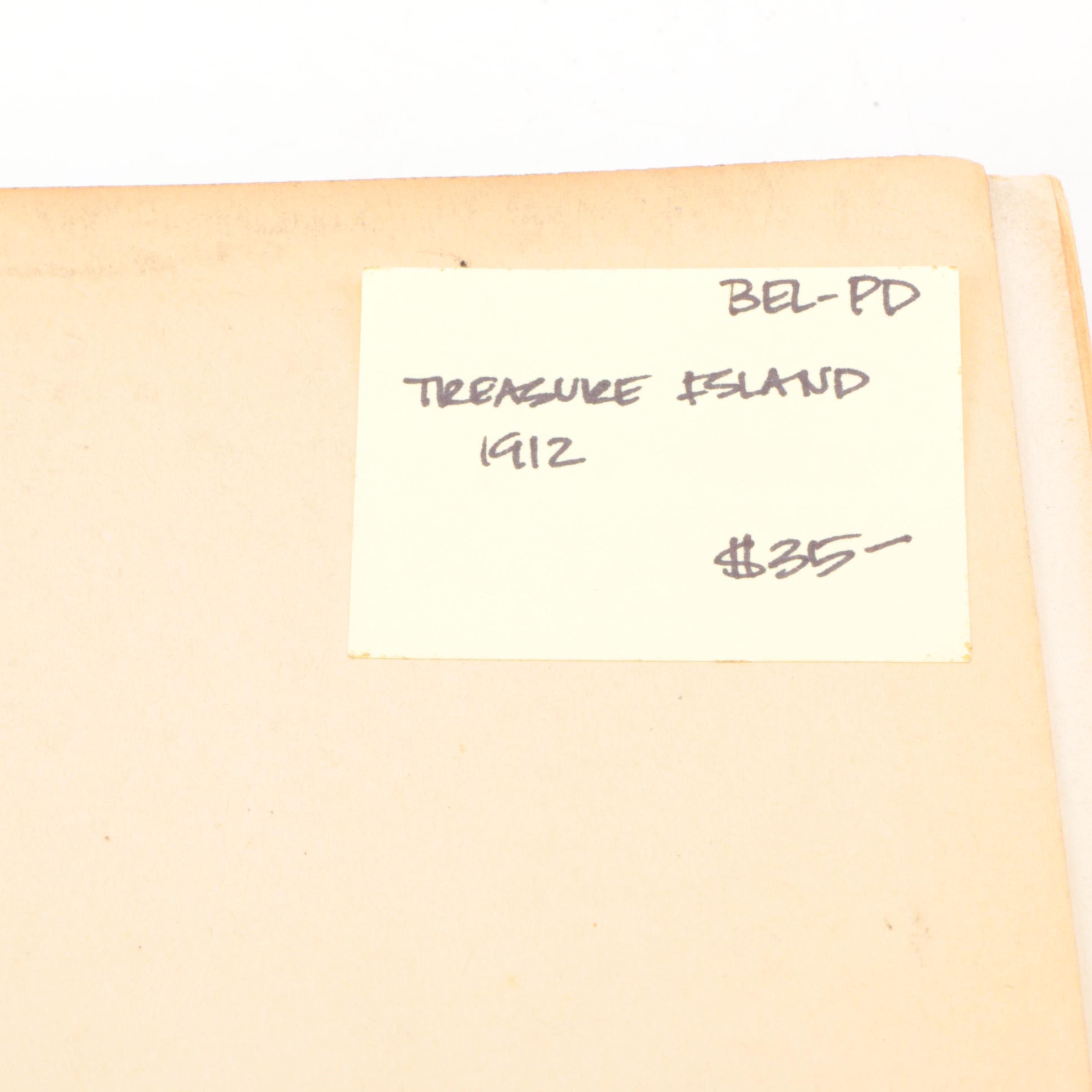 1912 "Treasure Island" and 1913 "The Wrecker" by Robert Louis Stevenson