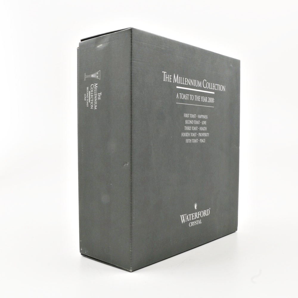 Waterford Crystal "The Millenium Collection" Champagne Flutes Toast to Love