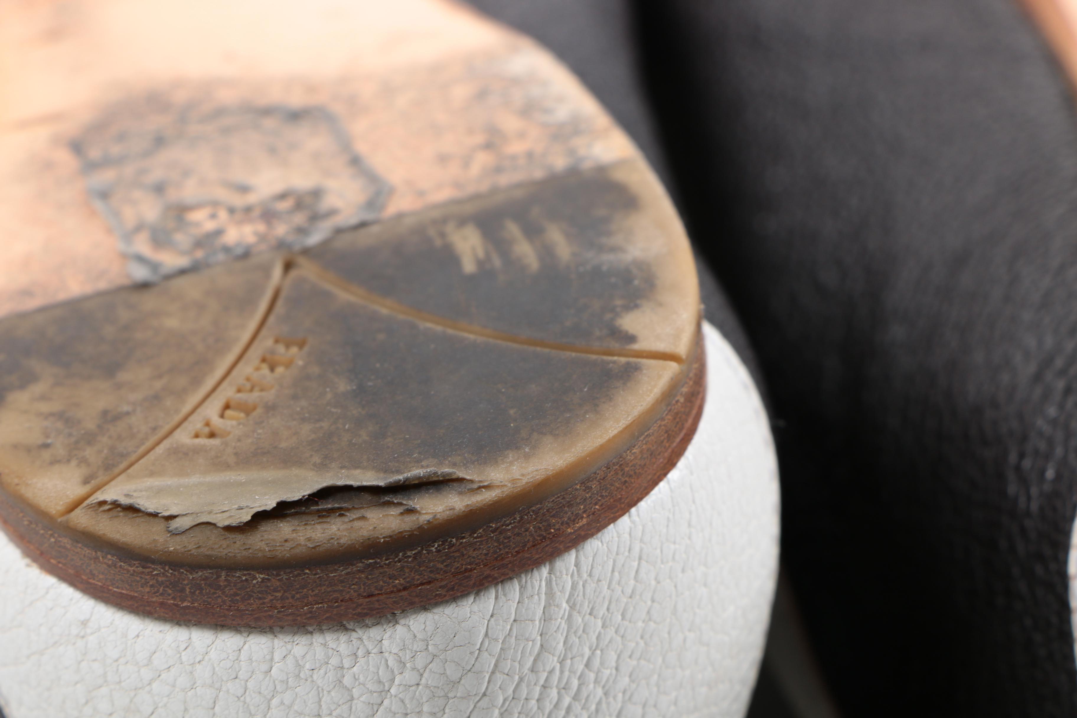 Prada Black and White Leather Flats