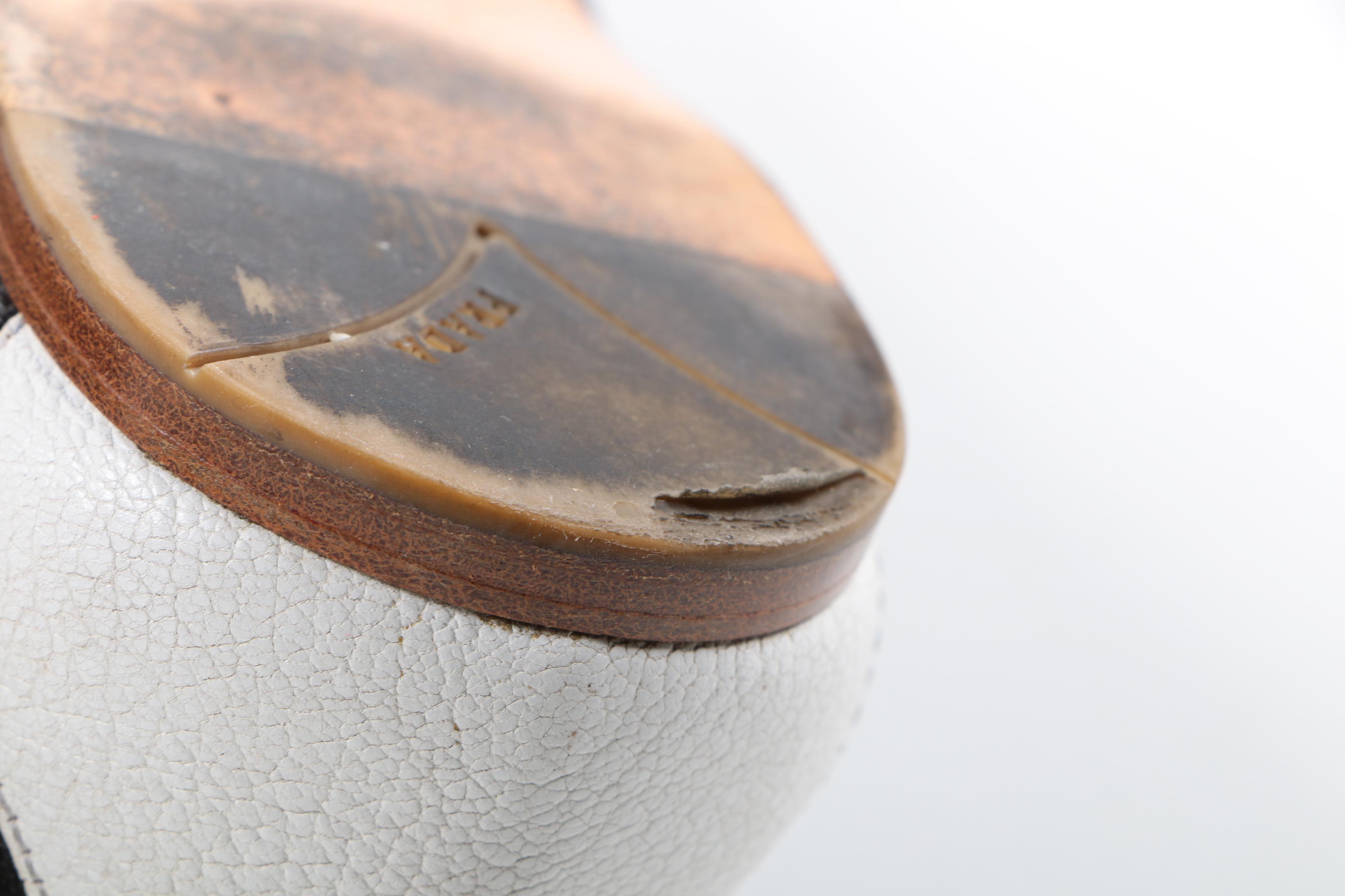 Prada Black and White Leather Flats