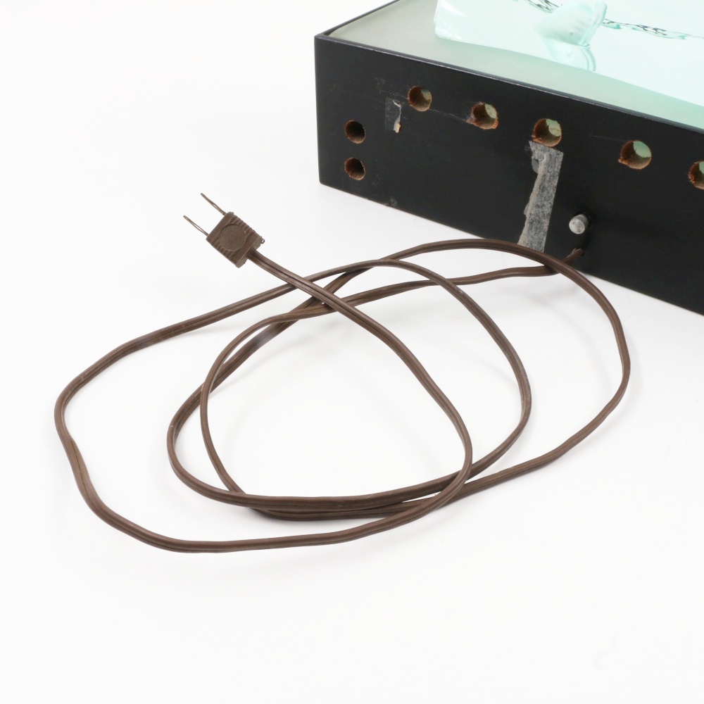 Kosta Etched Green Glass Sculpture on Lighted Stand