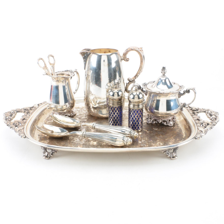 Gorham Silver Plate Tea Service with Other Silver Plate Serveware