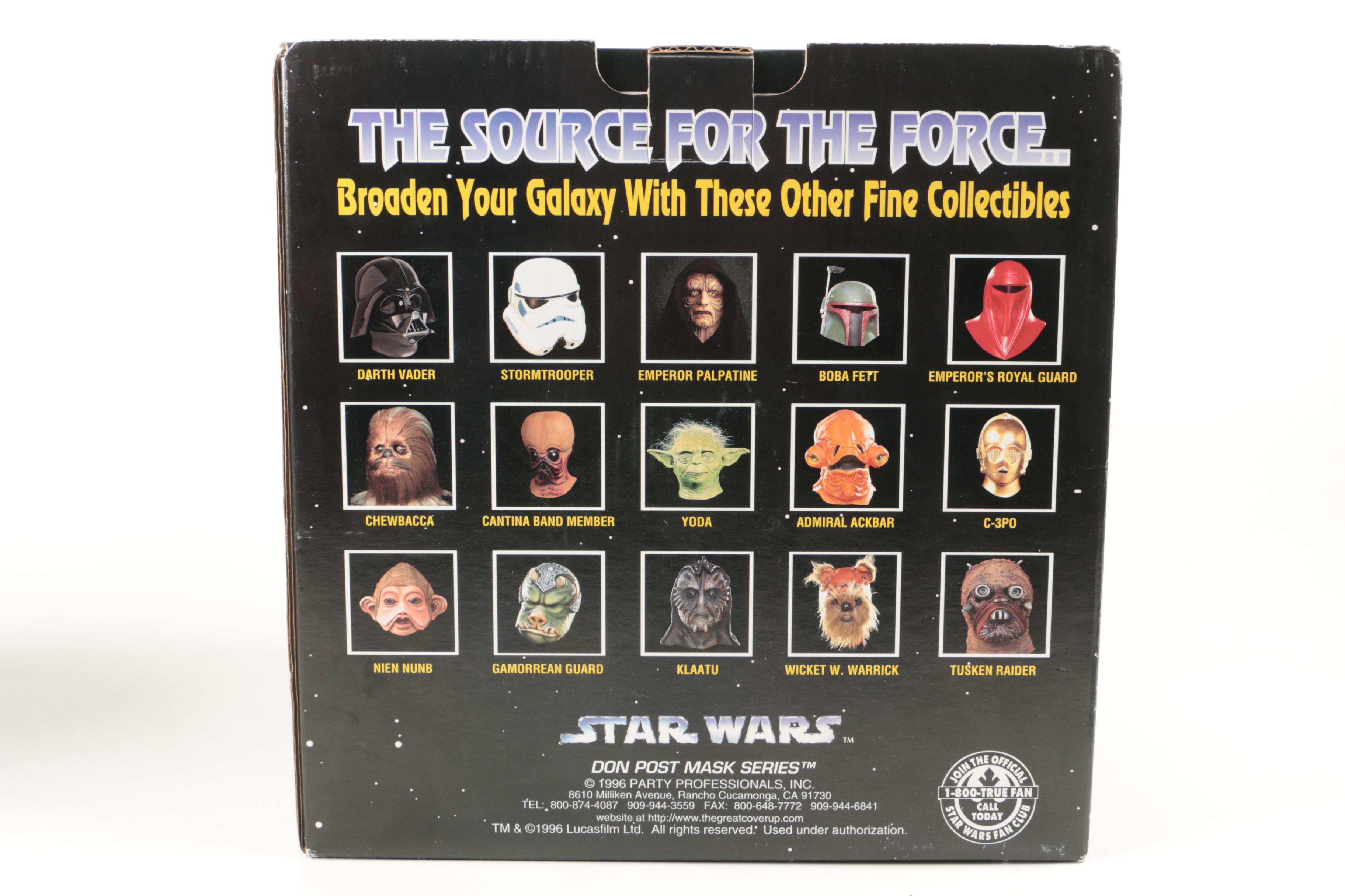 Don Post Mask Series Star Wars "Darth Vader" and Boba Fett"Masks