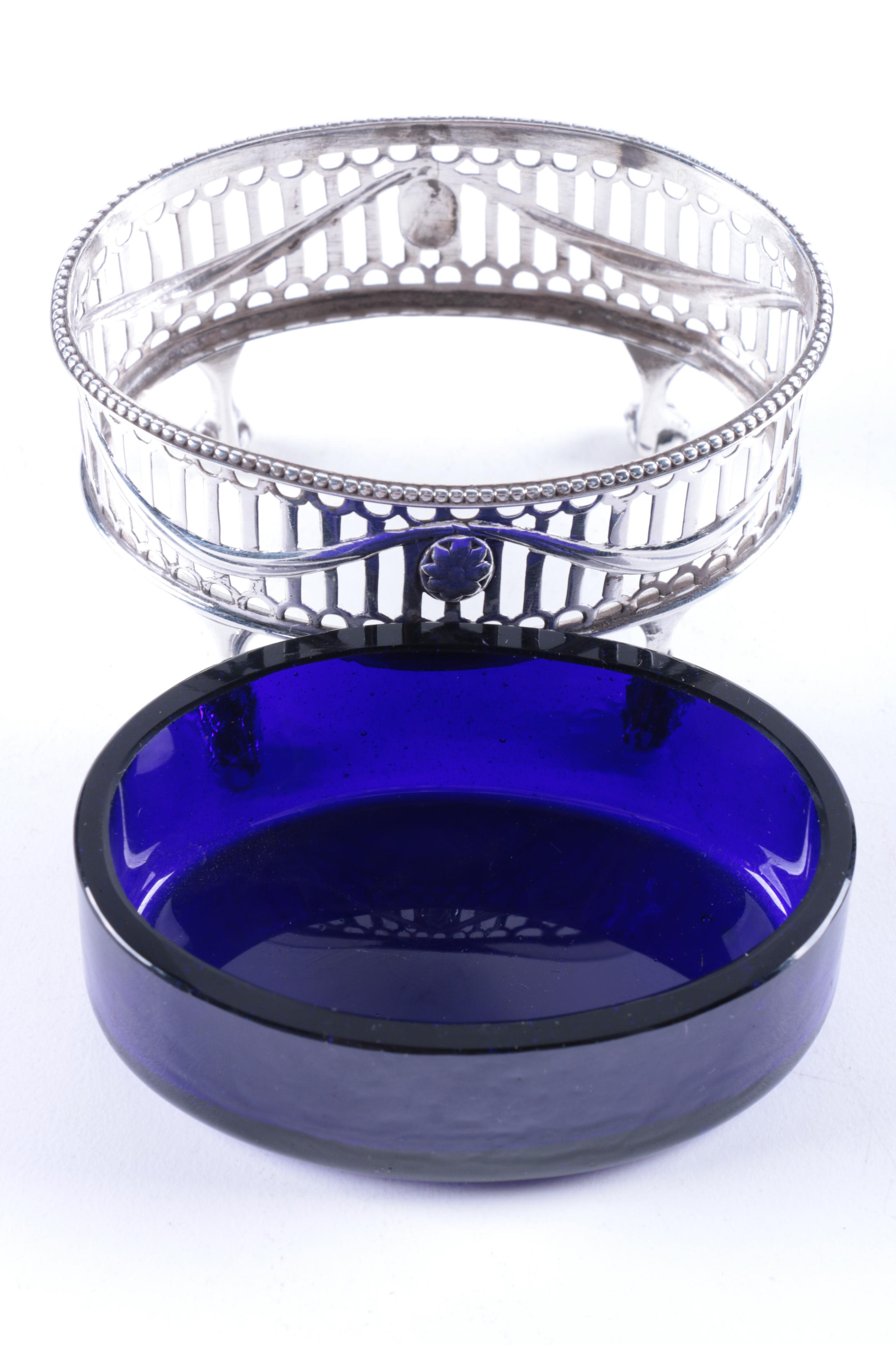 Openwork German 870 Silver and Reticulated Sterling Silver Salt Cellars